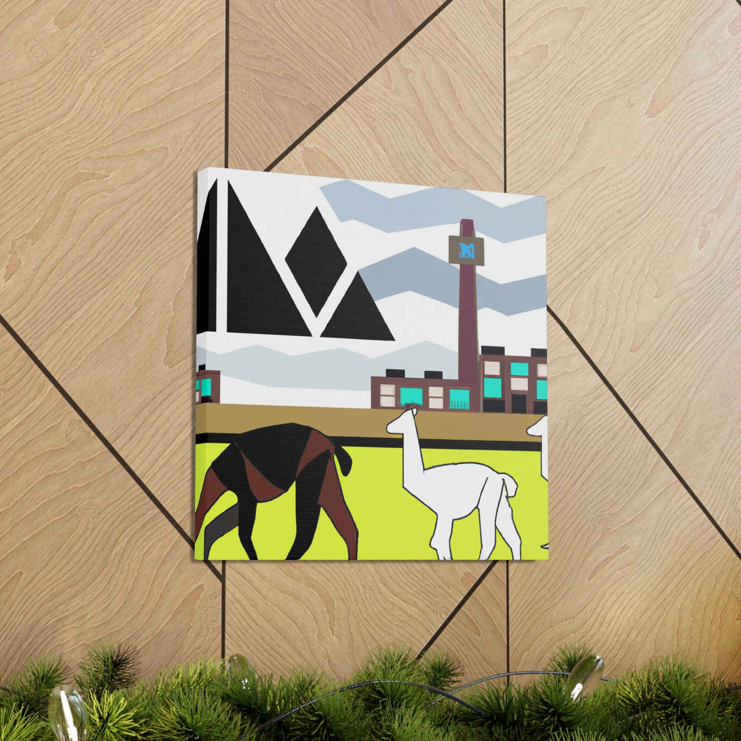 Llama Alights Glamorously - Canvas