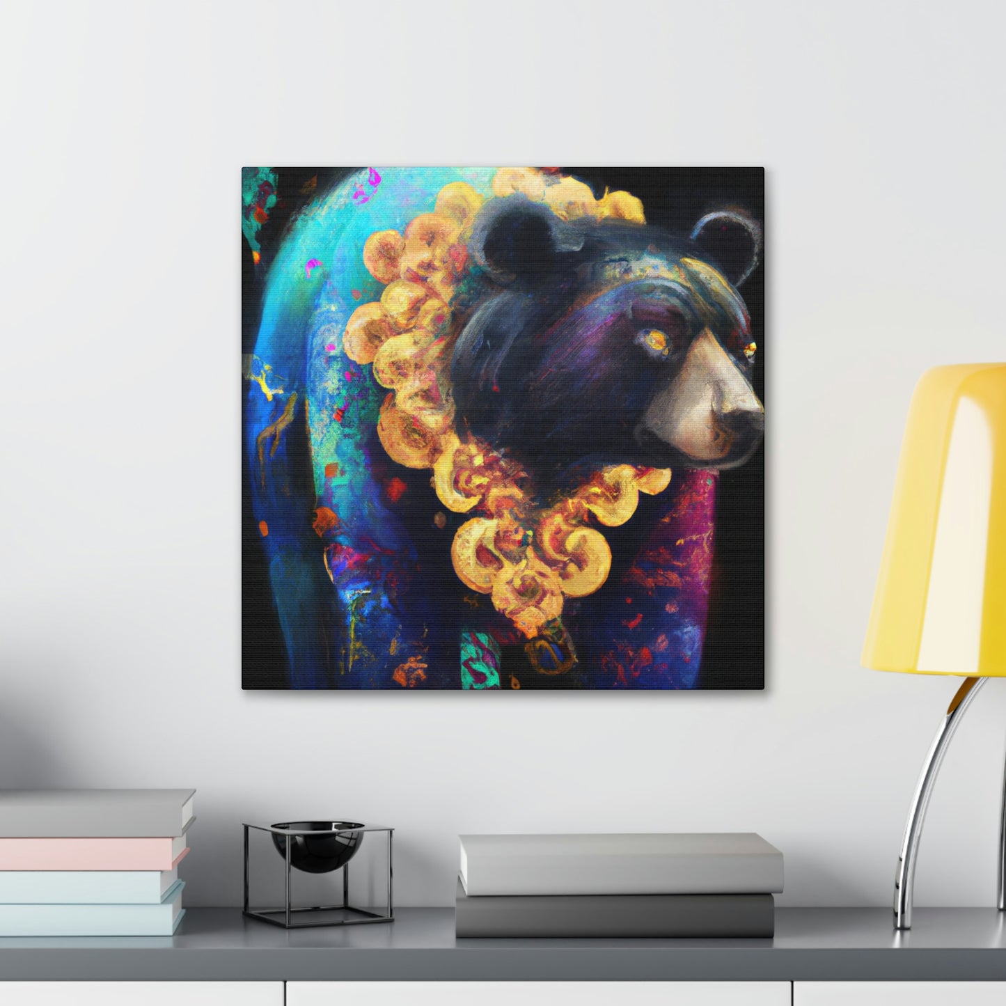 Asiatic Black Bear Gleaming - Canvas