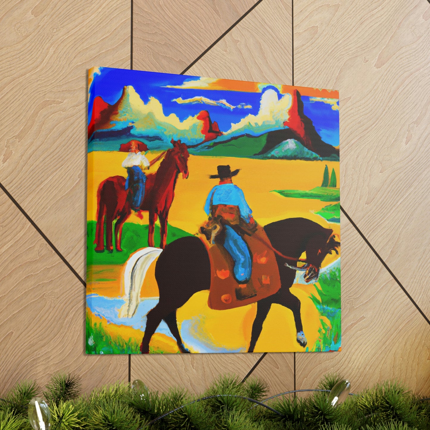 Grazing Horses Sunset - Canvas