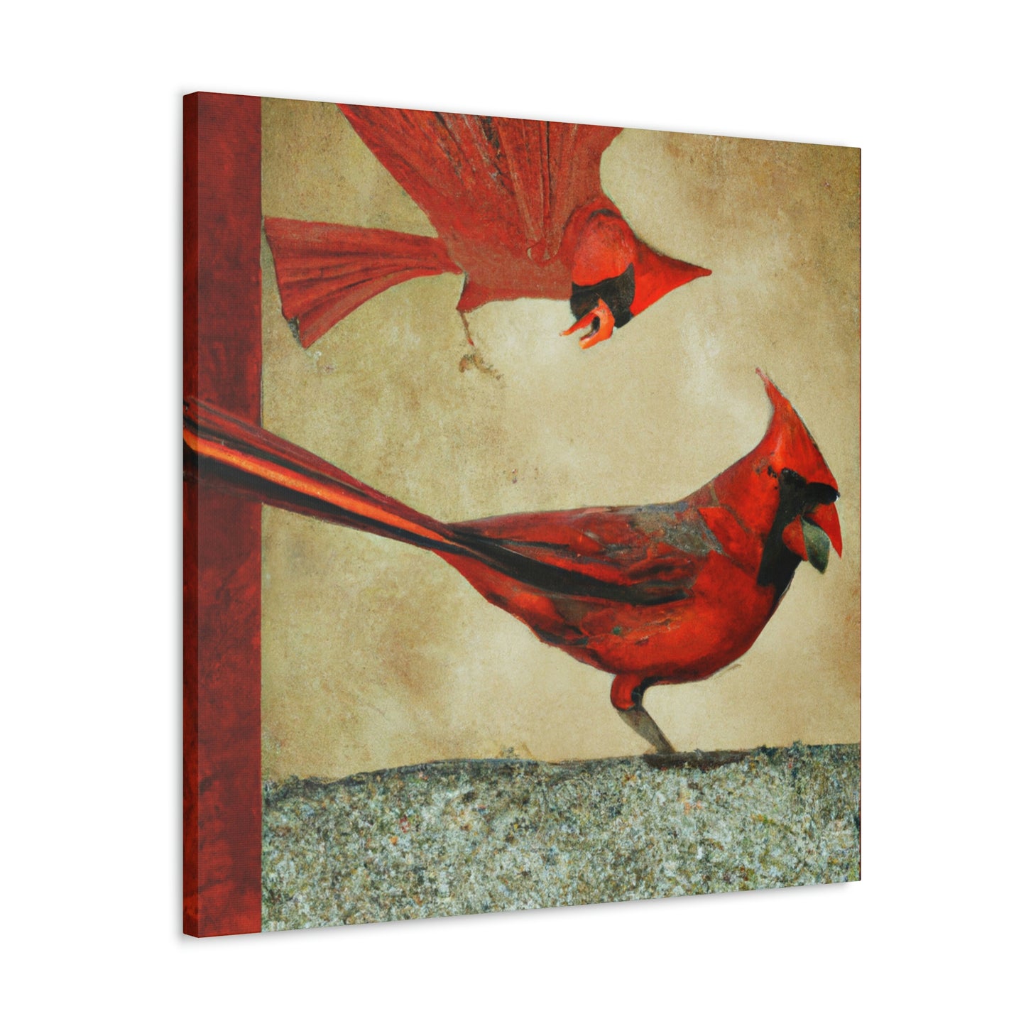 "Cardinal in Art Deco" - Canvas