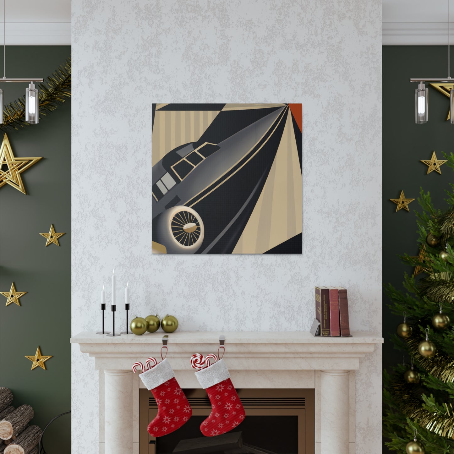 "Vintage Airplane Soaring" - Canvas