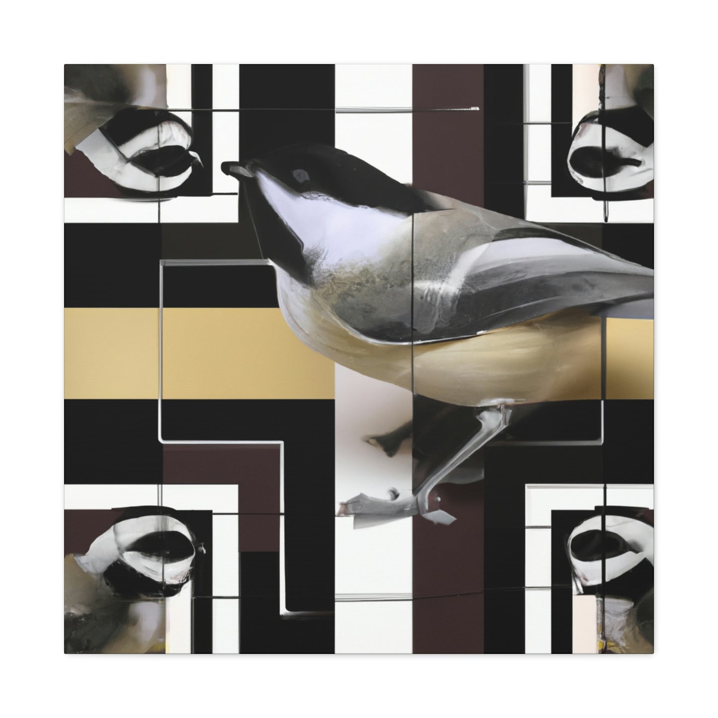 "Chickadee in Deco Style" - Canvas