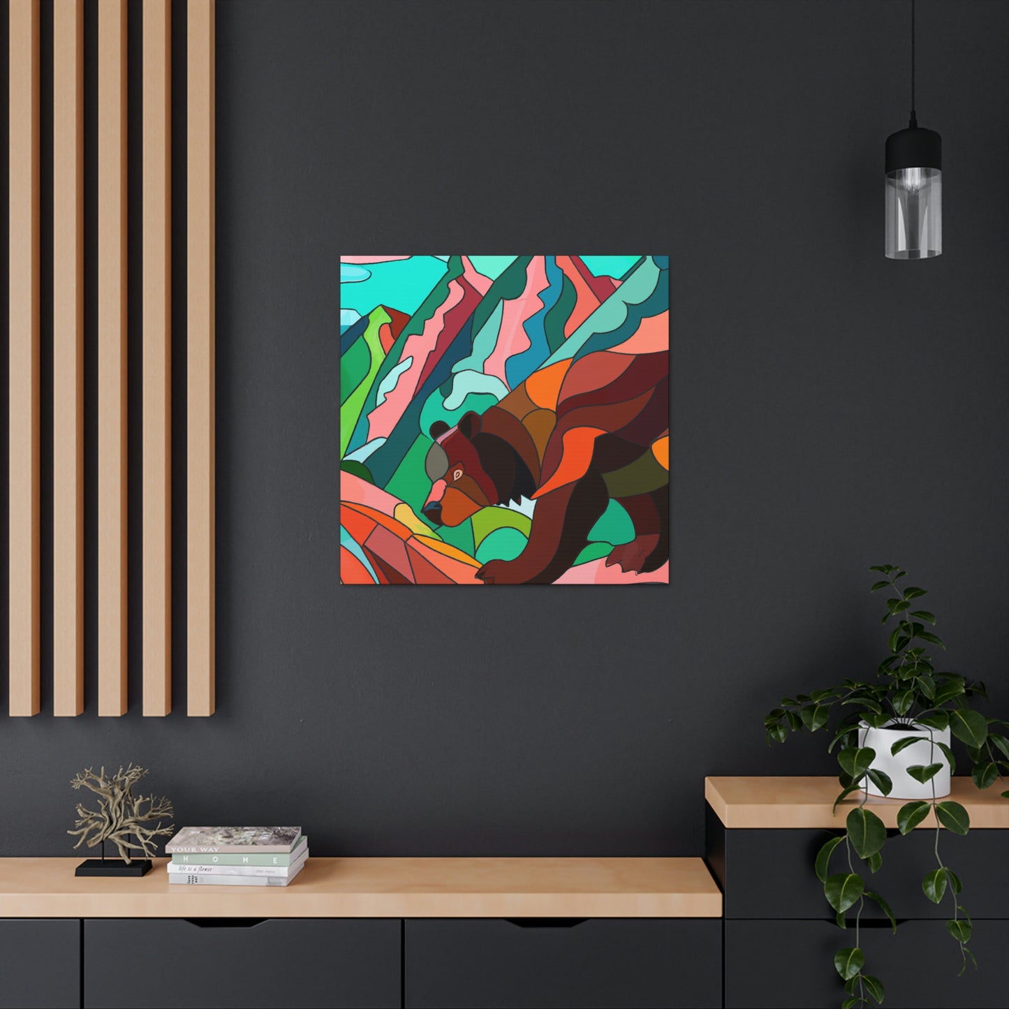 "Brown Bear in Deco" - Canvas