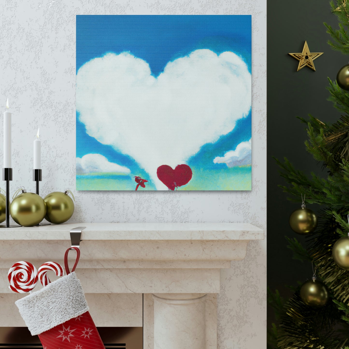 "Heart-Shaped Freedom Cloud" - Canvas