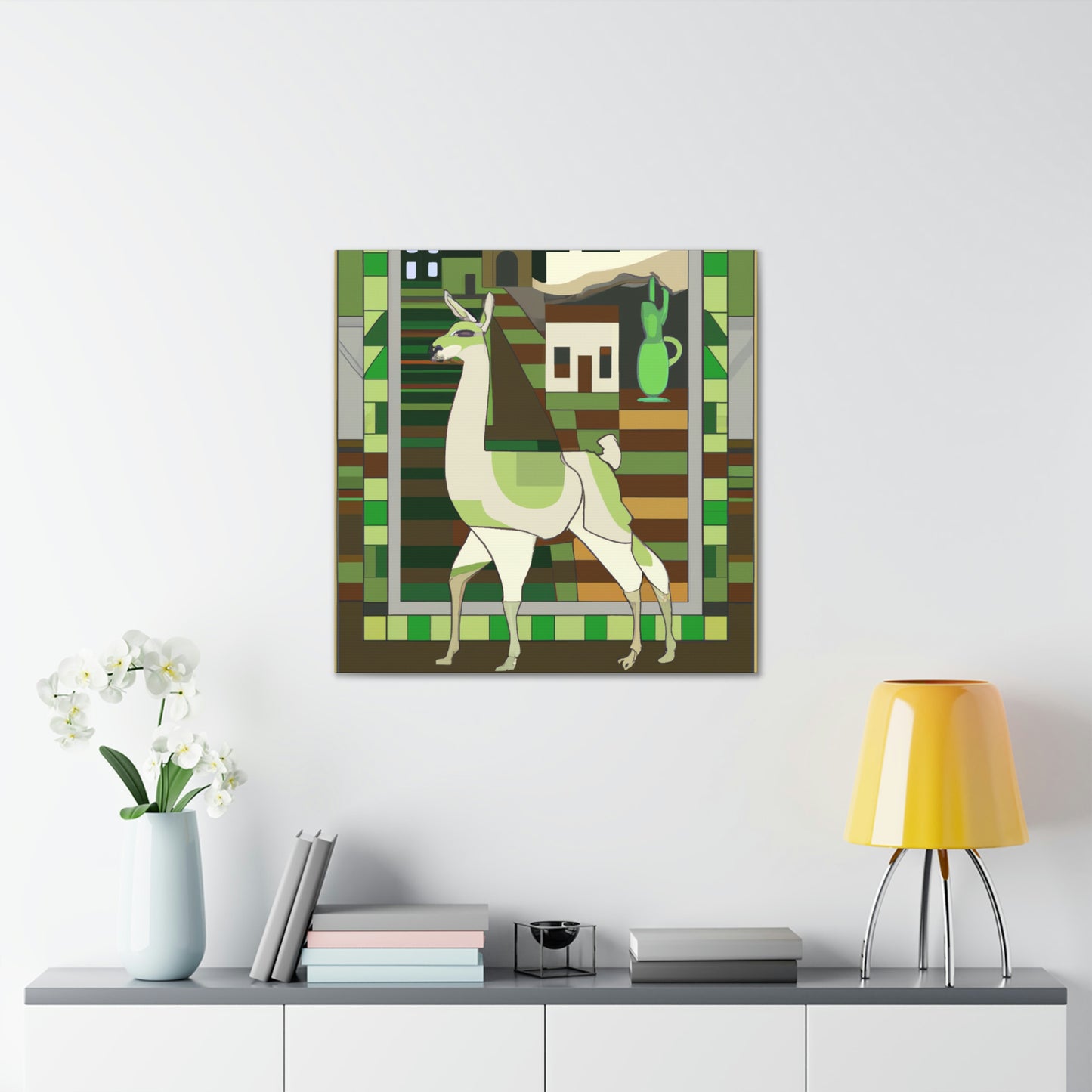 "Llama Art Deco Dream" - Canvas