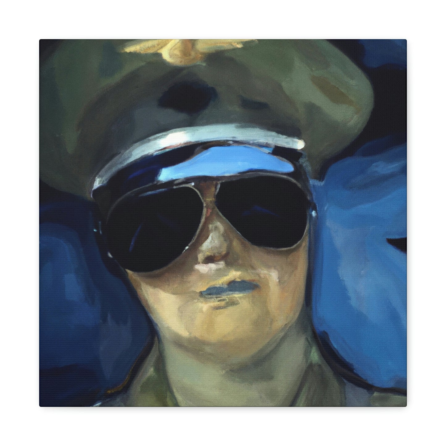 Navy Pilot Expressionism - Canvas