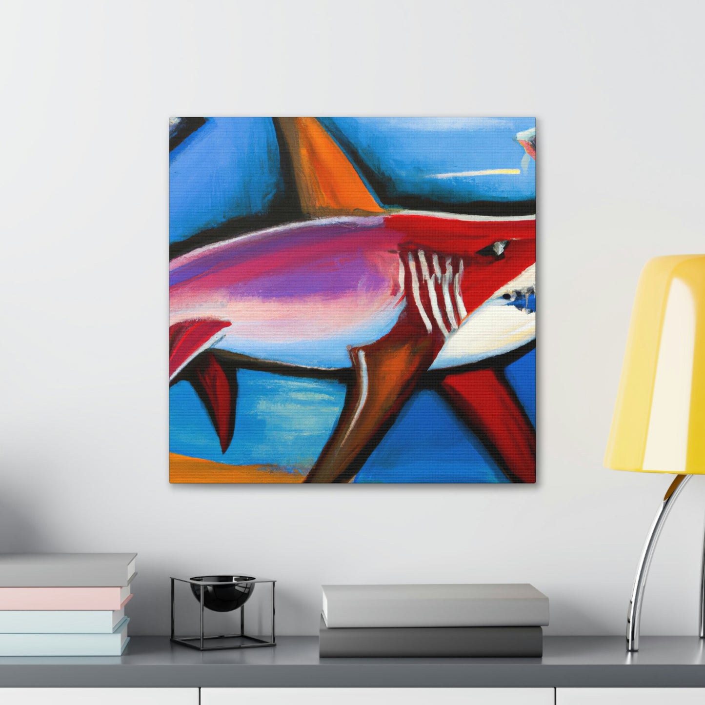 "Fearsome Shark Swimming" - Canvas