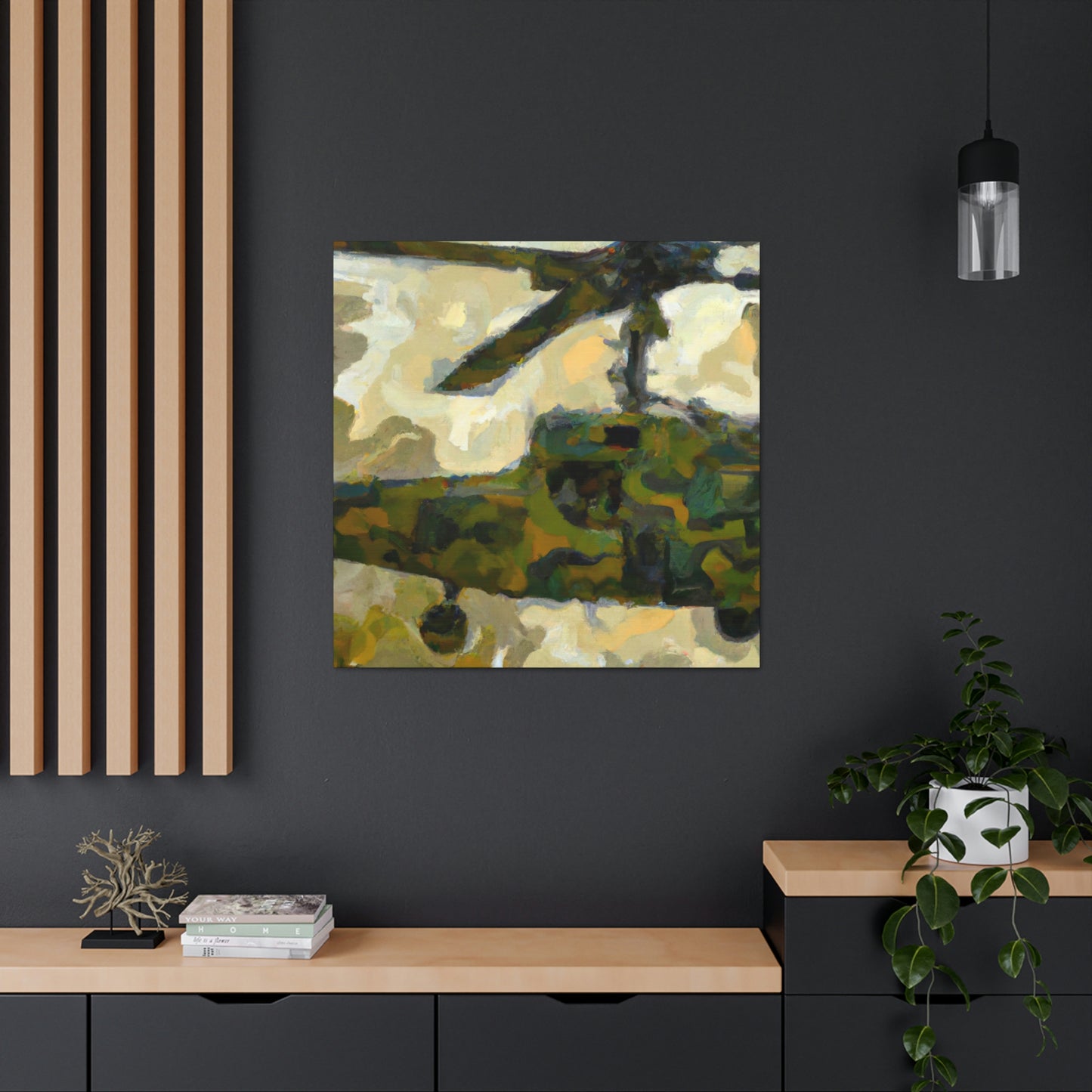 Helicopter in Flight - Canvas