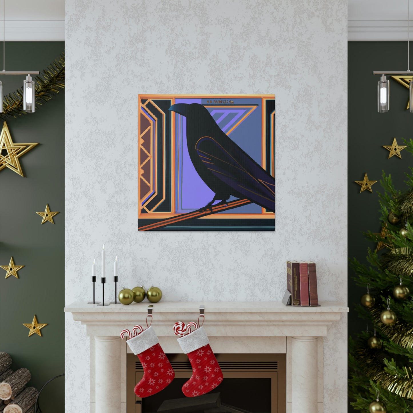 "Crow Over Art Deco." - Canvas