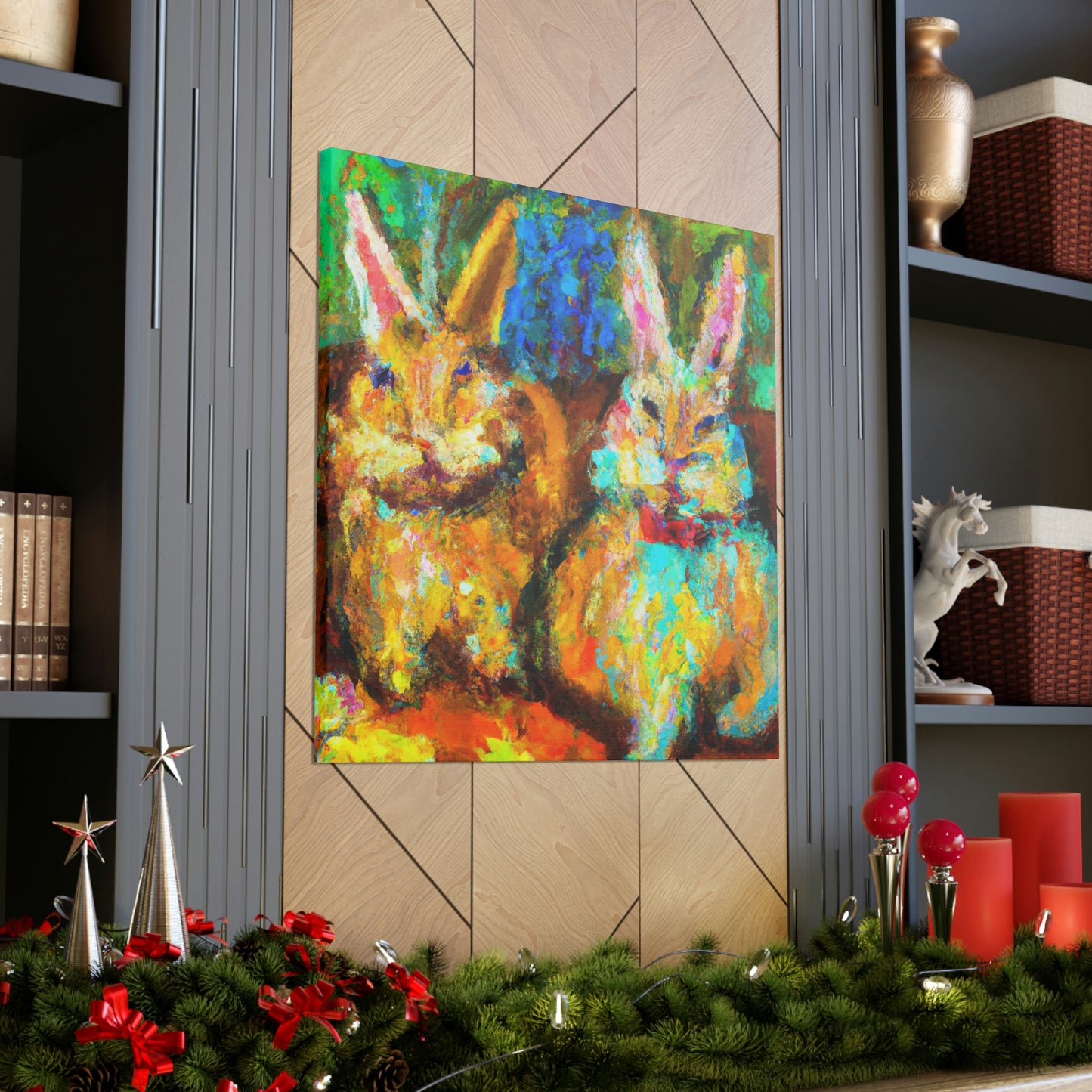 Rabbits in Springtime - Canvas