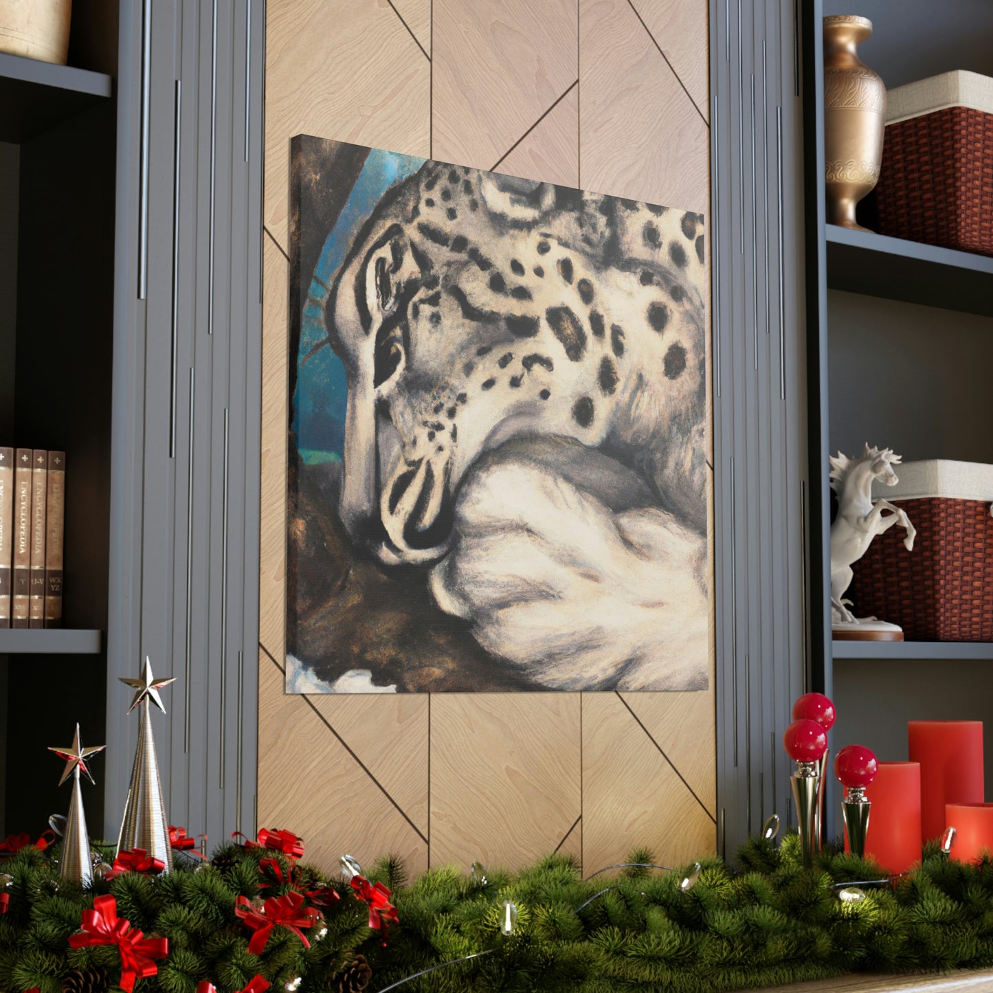 Snow Leopard Silhouette - Canvas