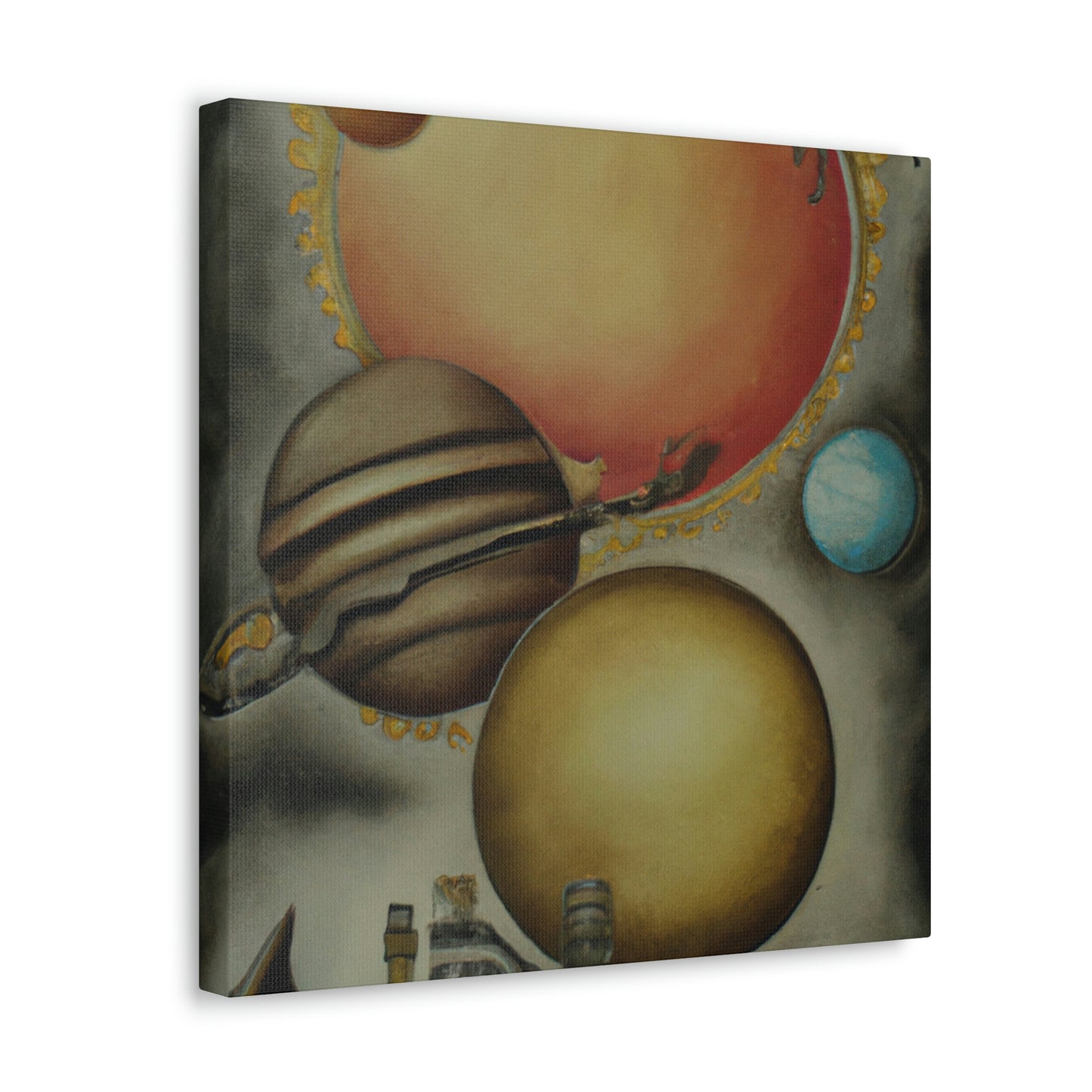 Steampunk Planets Violet - Canvas