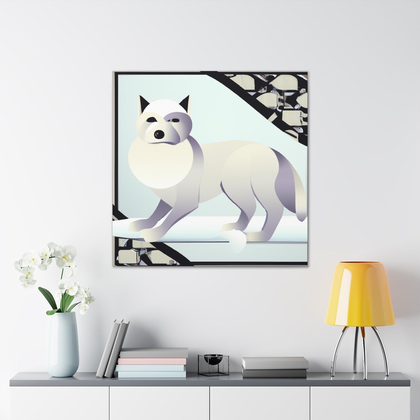 Frosty Art Deco Fox - Canvas