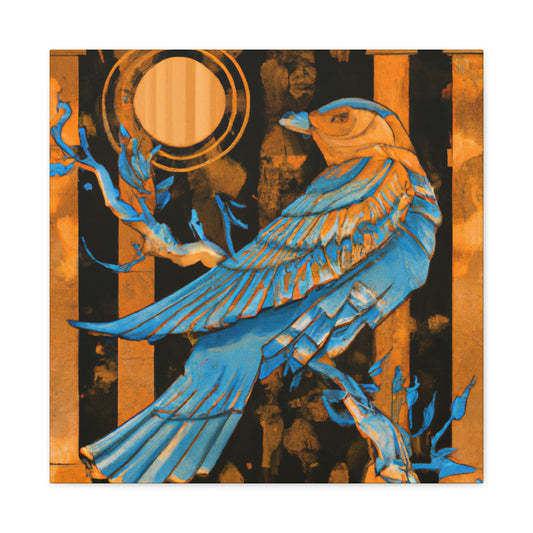 "Bluebird's Art Deco Dream" - Canvas