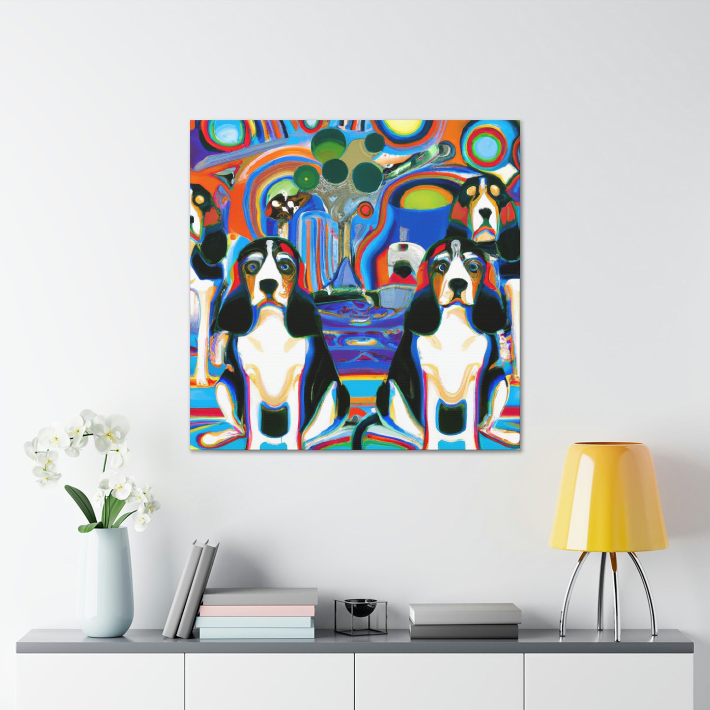 "Beagle in Art Deco" - Canvas