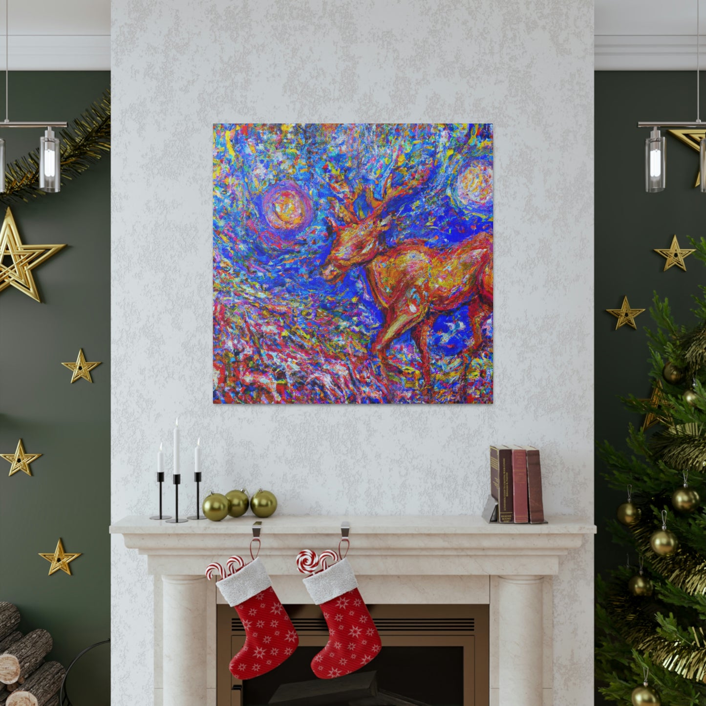 Reindeer in Expressionism - Canvas