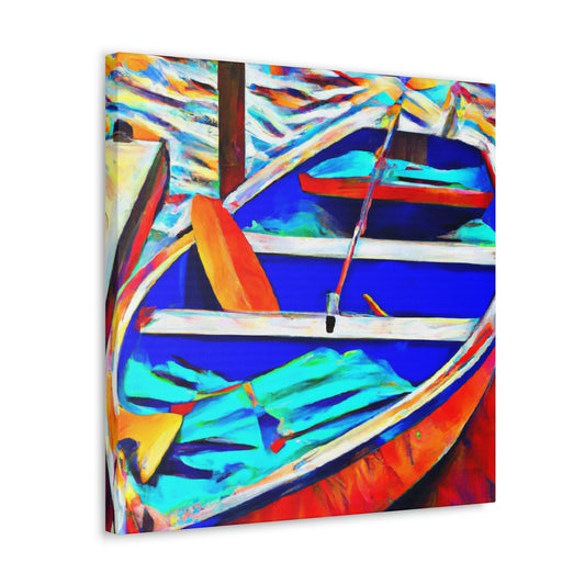 Dinghy at Sunrise. - Canvas