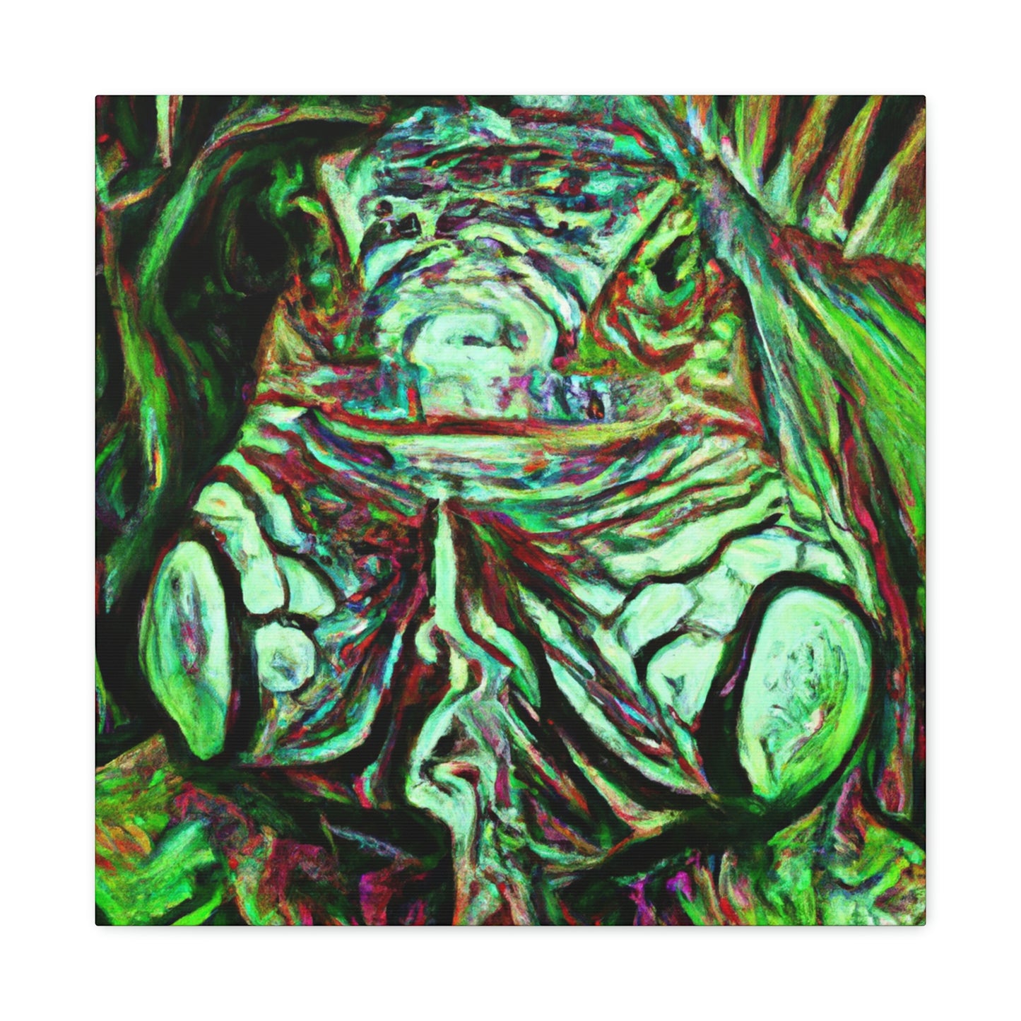 "Green Iguana Expressionism" - Canvas