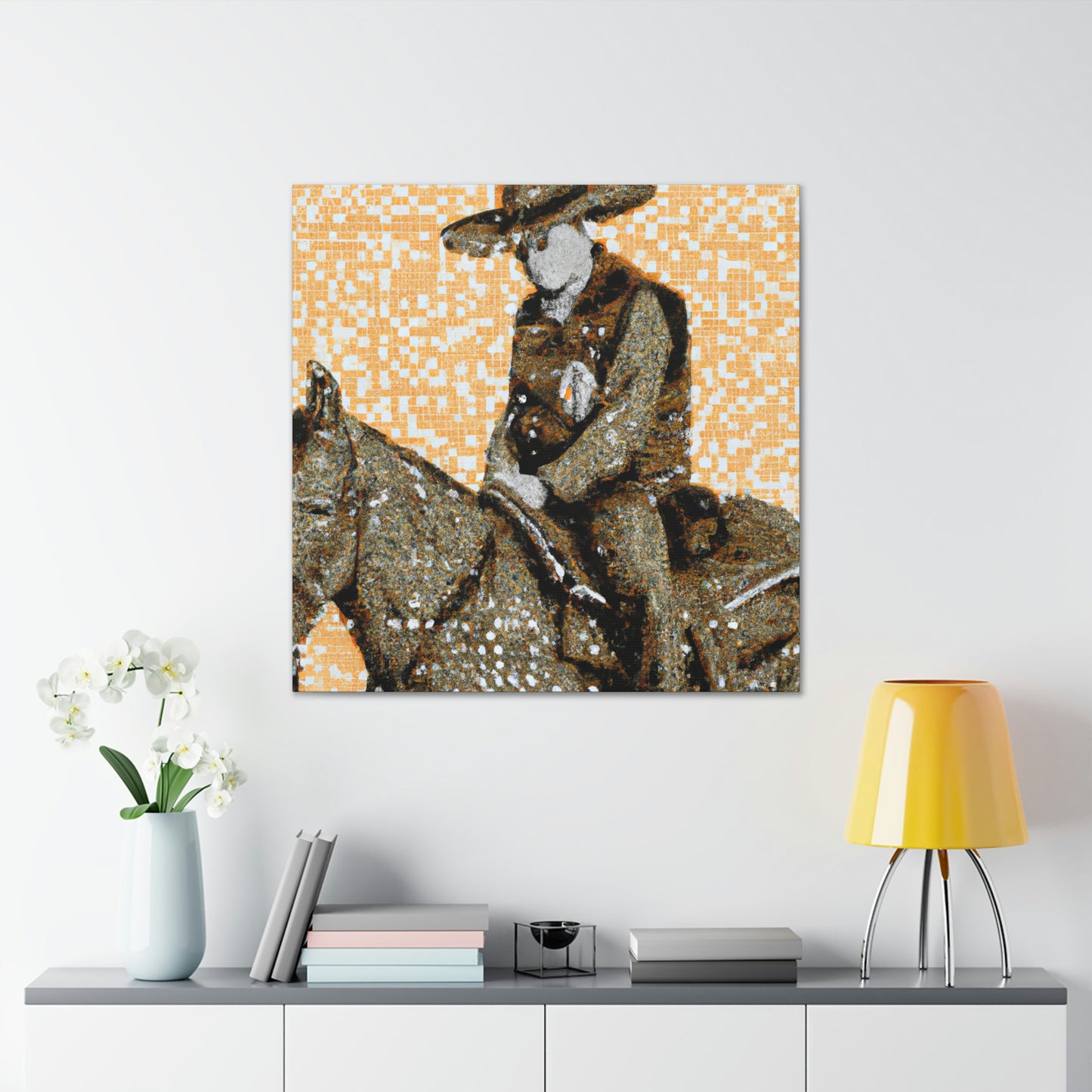 "Saddle in Pointillism" - Canvas