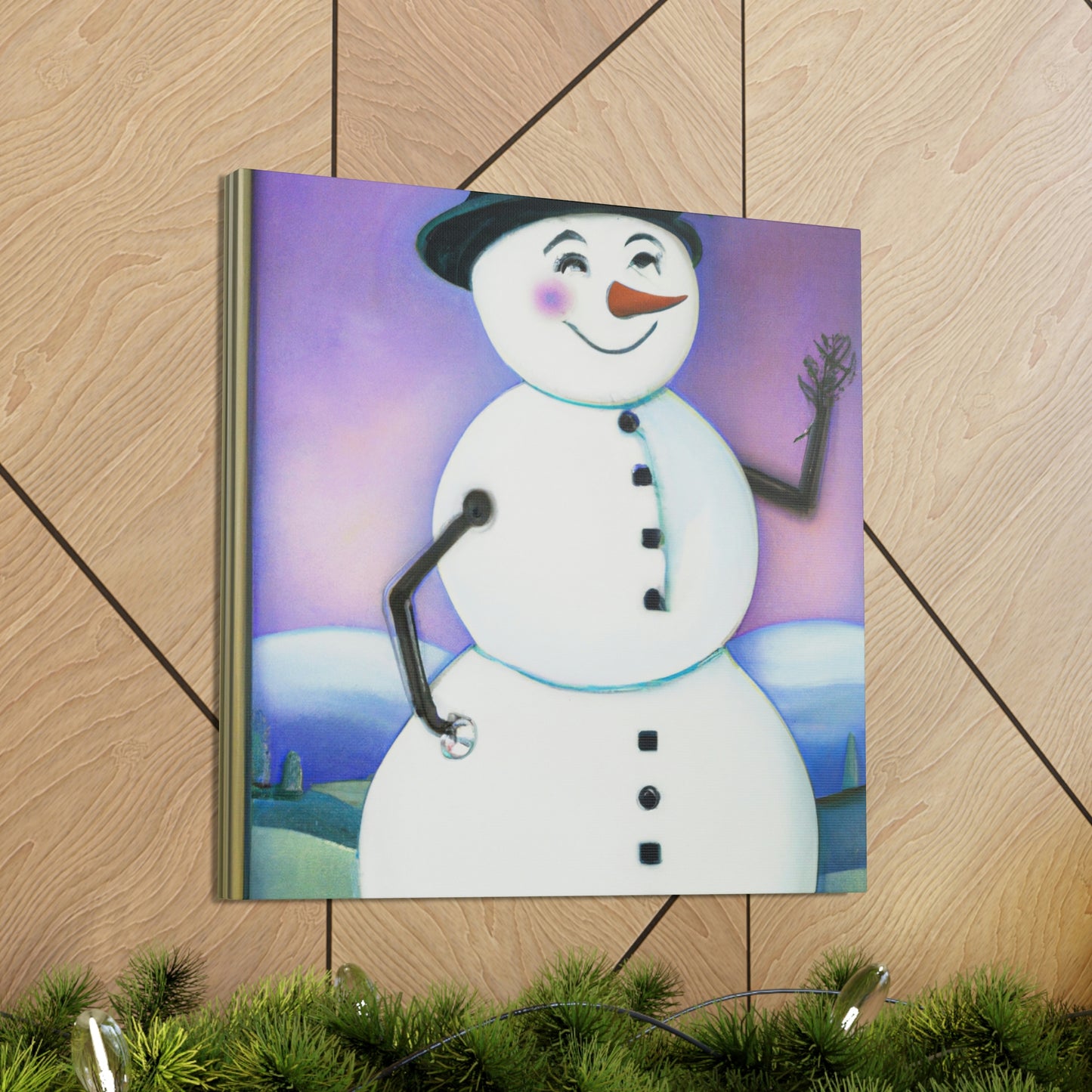 Chilling Art Deco Snowman - Canvas