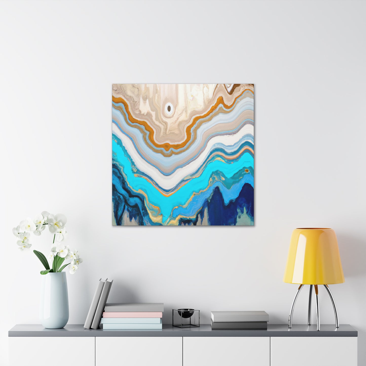 "Vibrant Sound Waves Dance" - Canvas