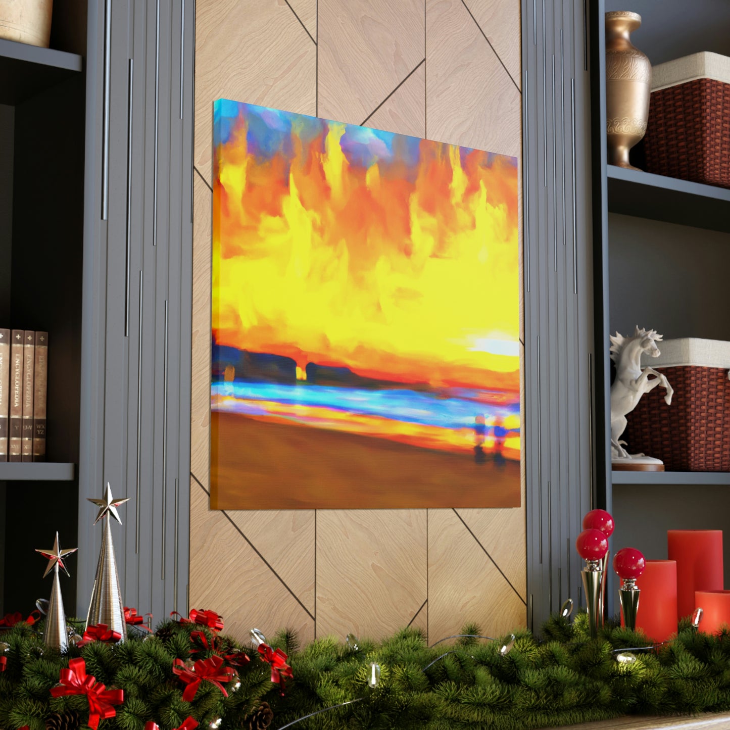 A Framed Glowing Sunset - Canvas