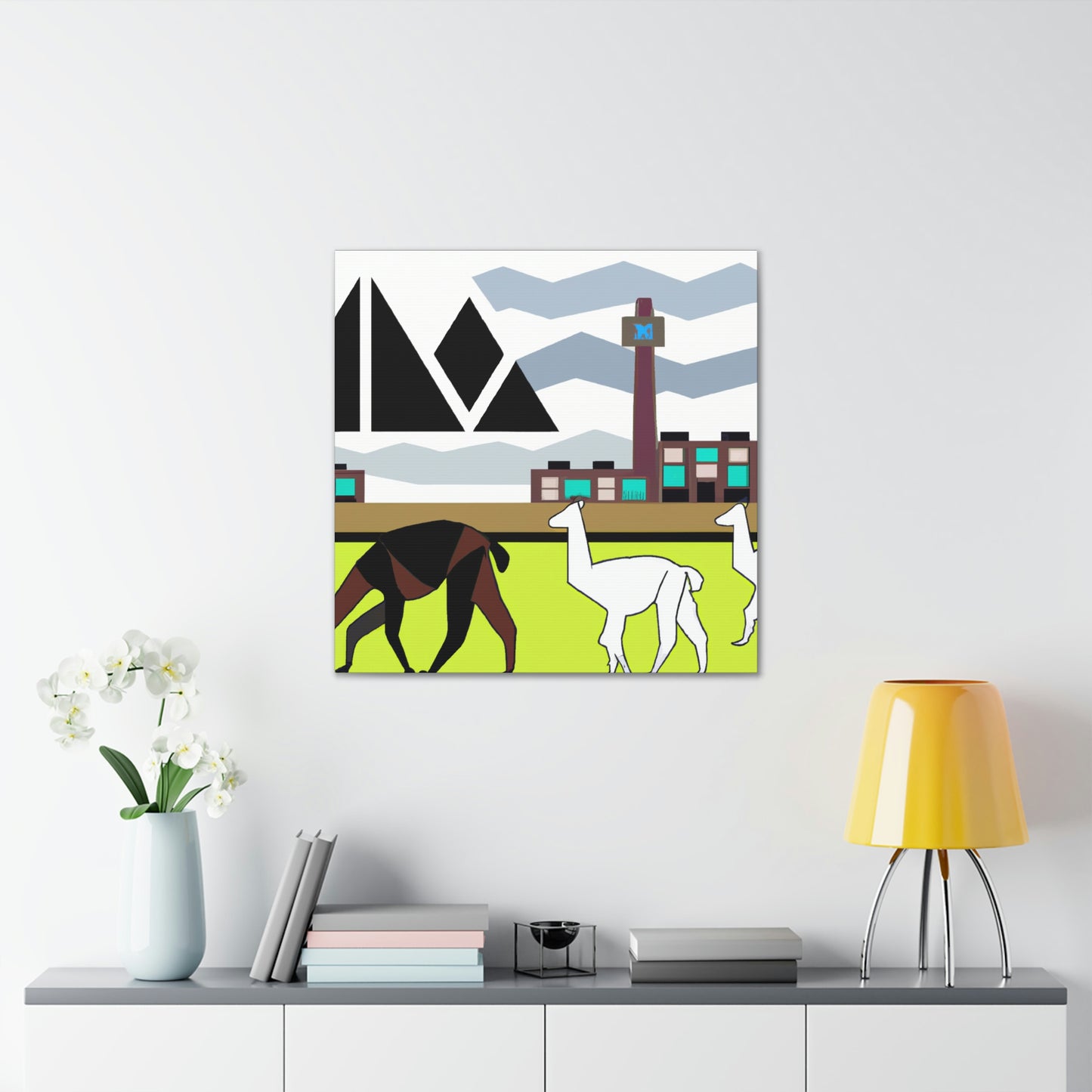 Llama Alights Glamorously - Canvas