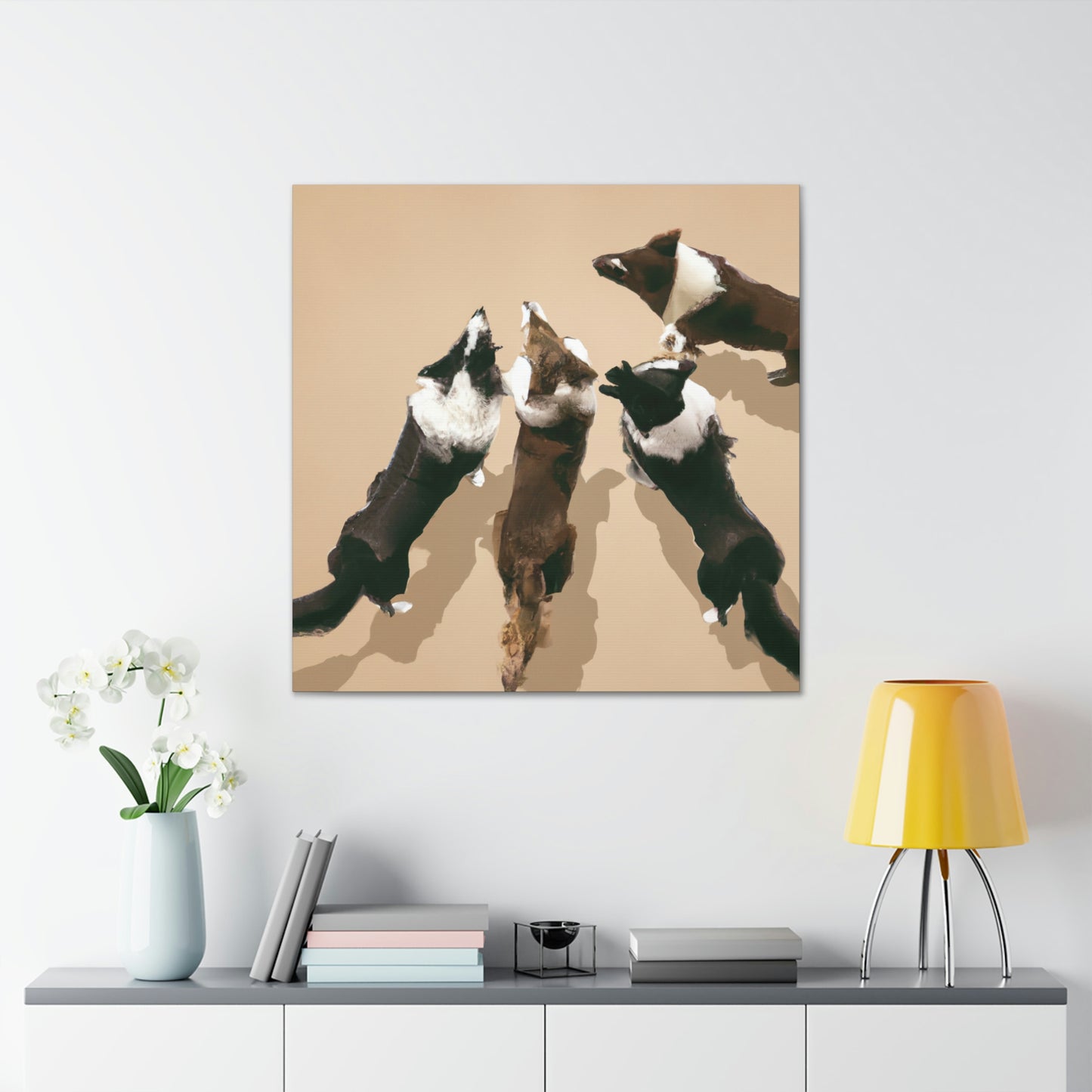 "Border Collie Brandish". - Canvas