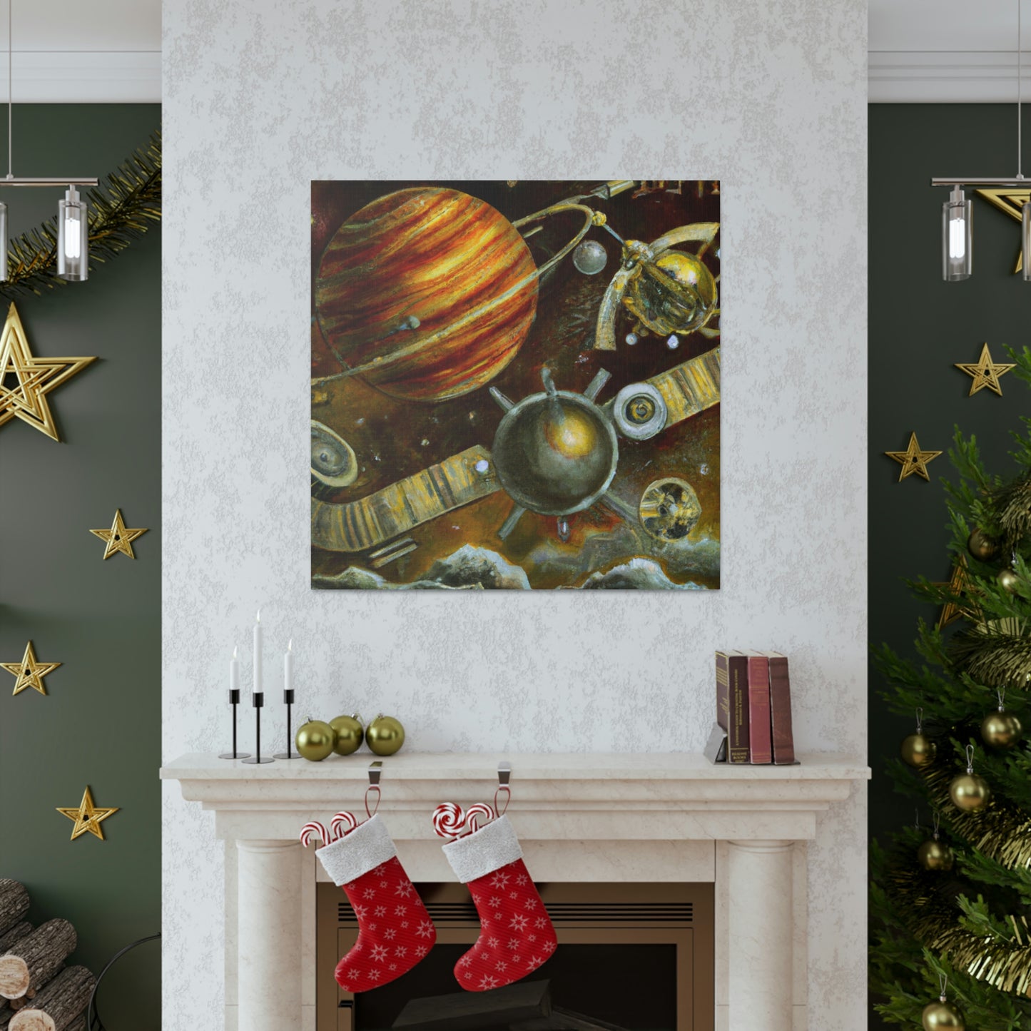 "Jupiter in Steampunk Hues" - Canvas