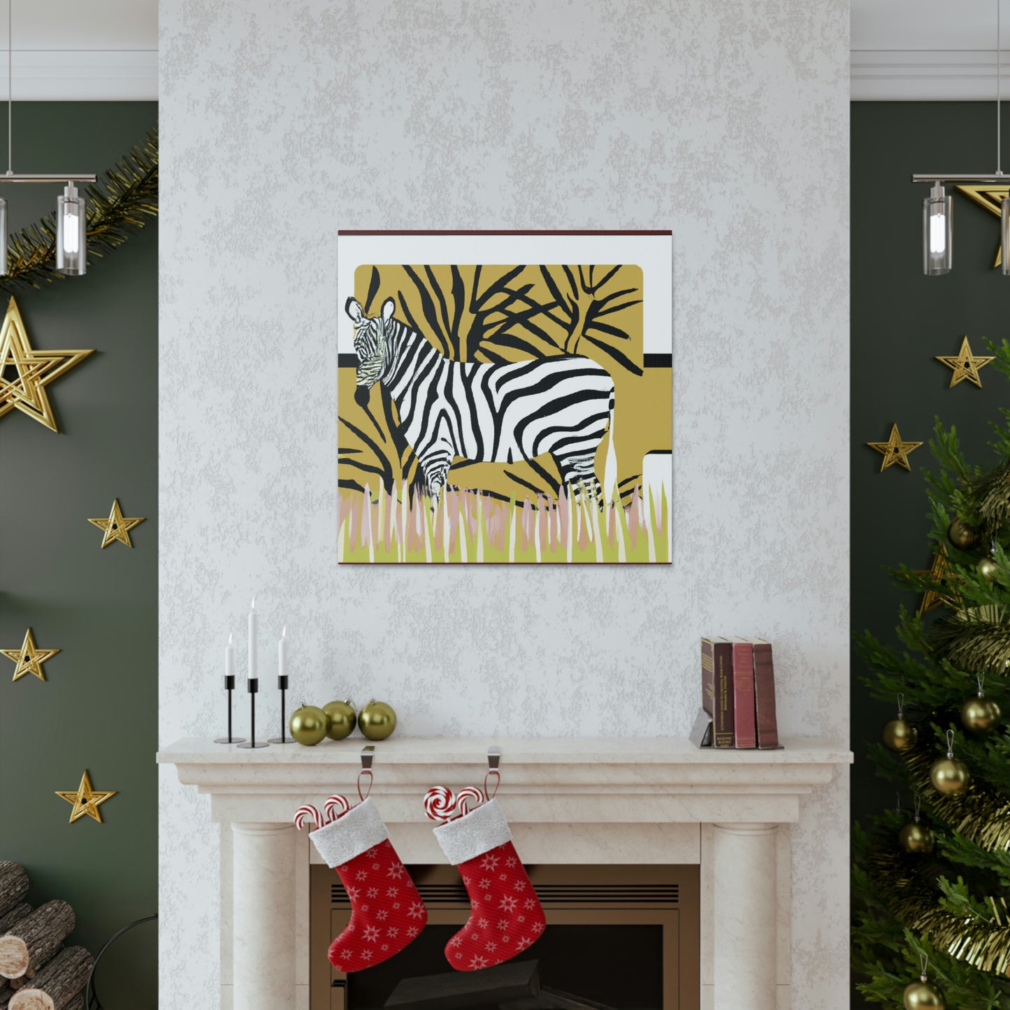 "Gilded Zebra Splendor" - Canvas