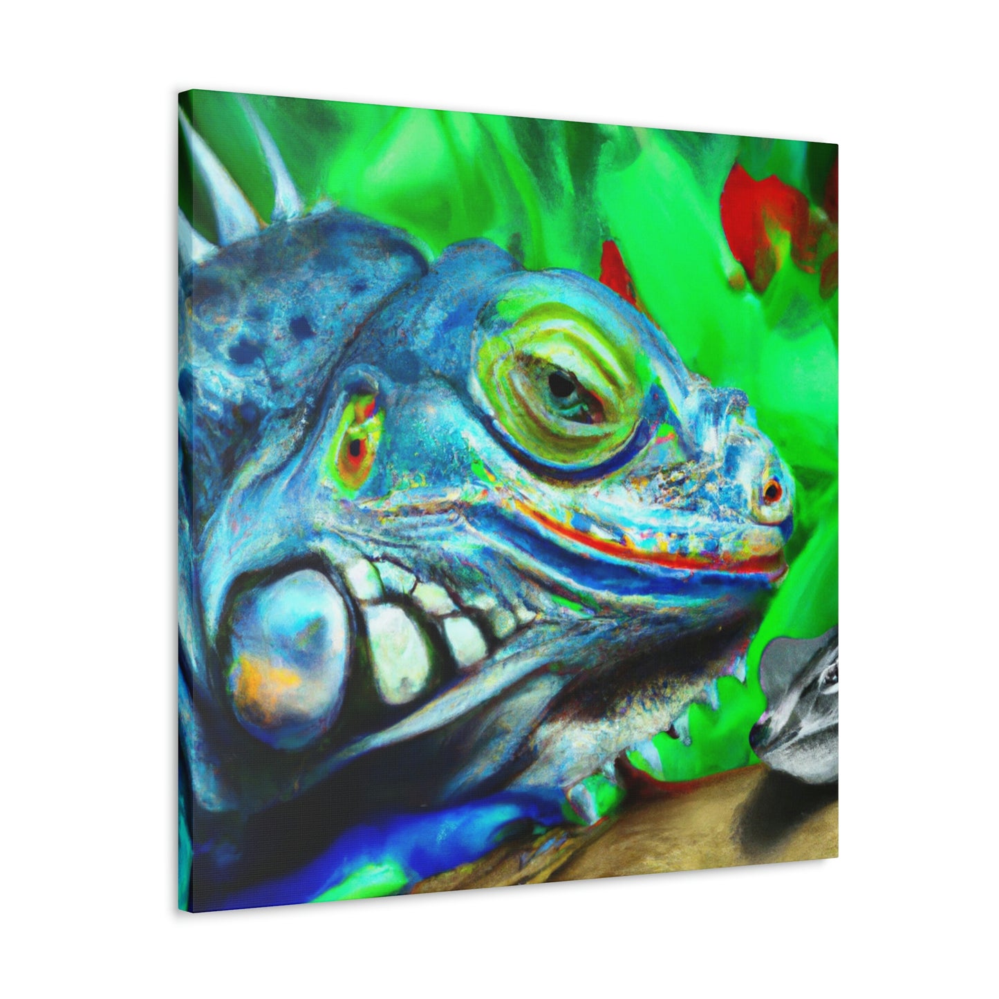 "Green Iguana Dreamscape" - Canvas