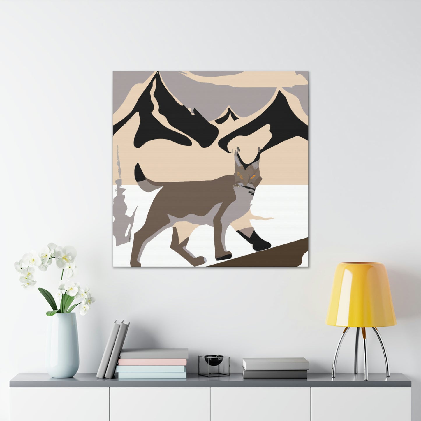 "Bobcat in Art Deco" - Canvas