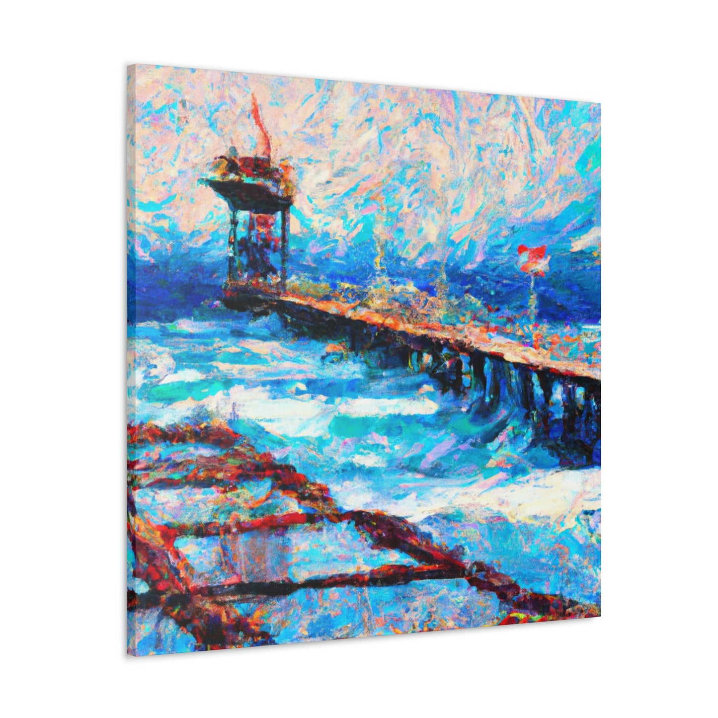 Pier Over Reflection. - Canvas