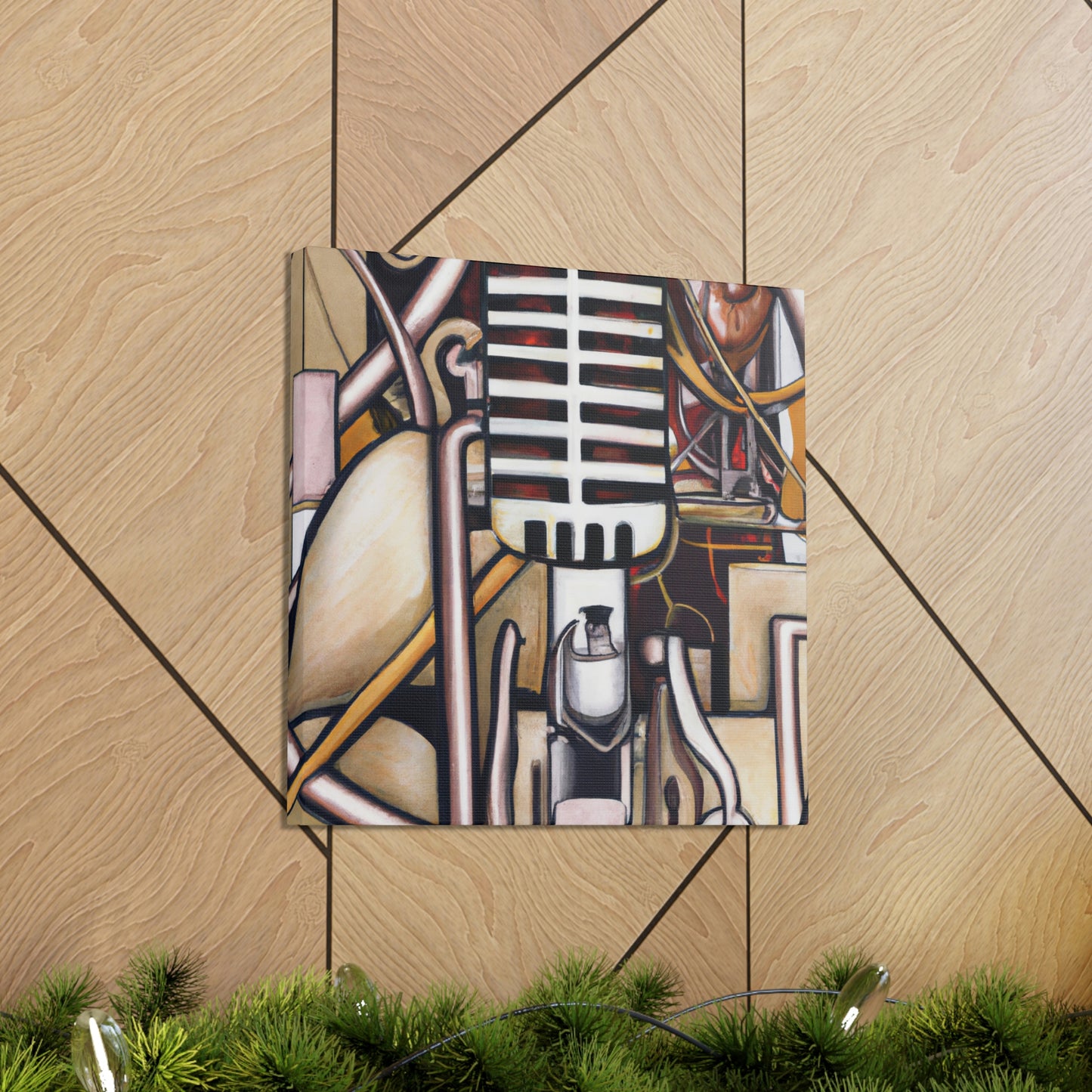 "Microphone in Moonlight" - Canvas