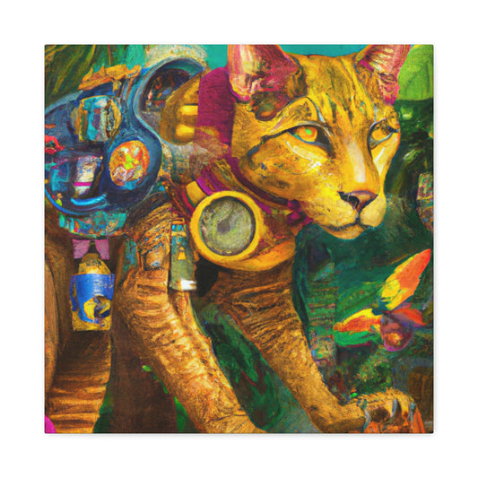 "Steampunk Cougar Ode" - Canvas