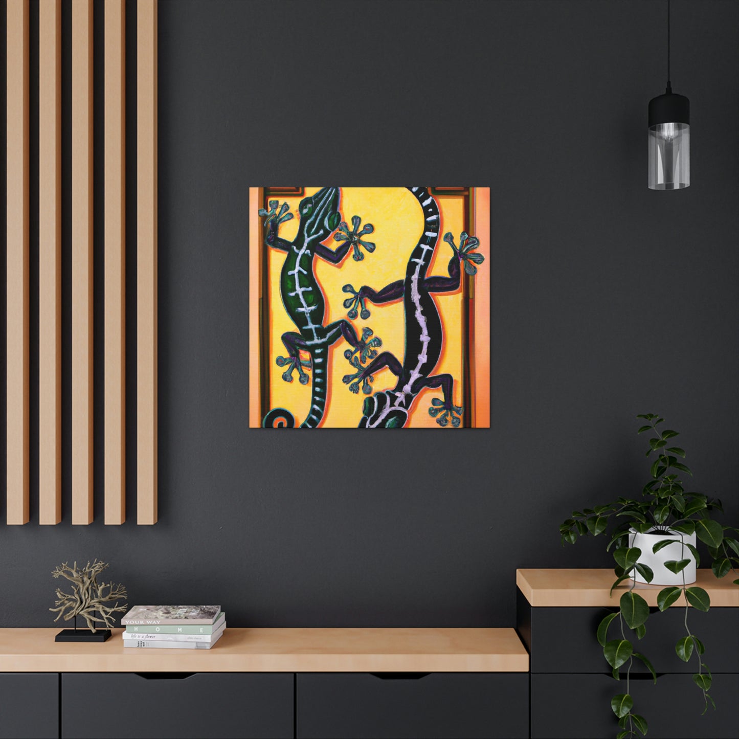 Geckos in Art Deco - Canvas