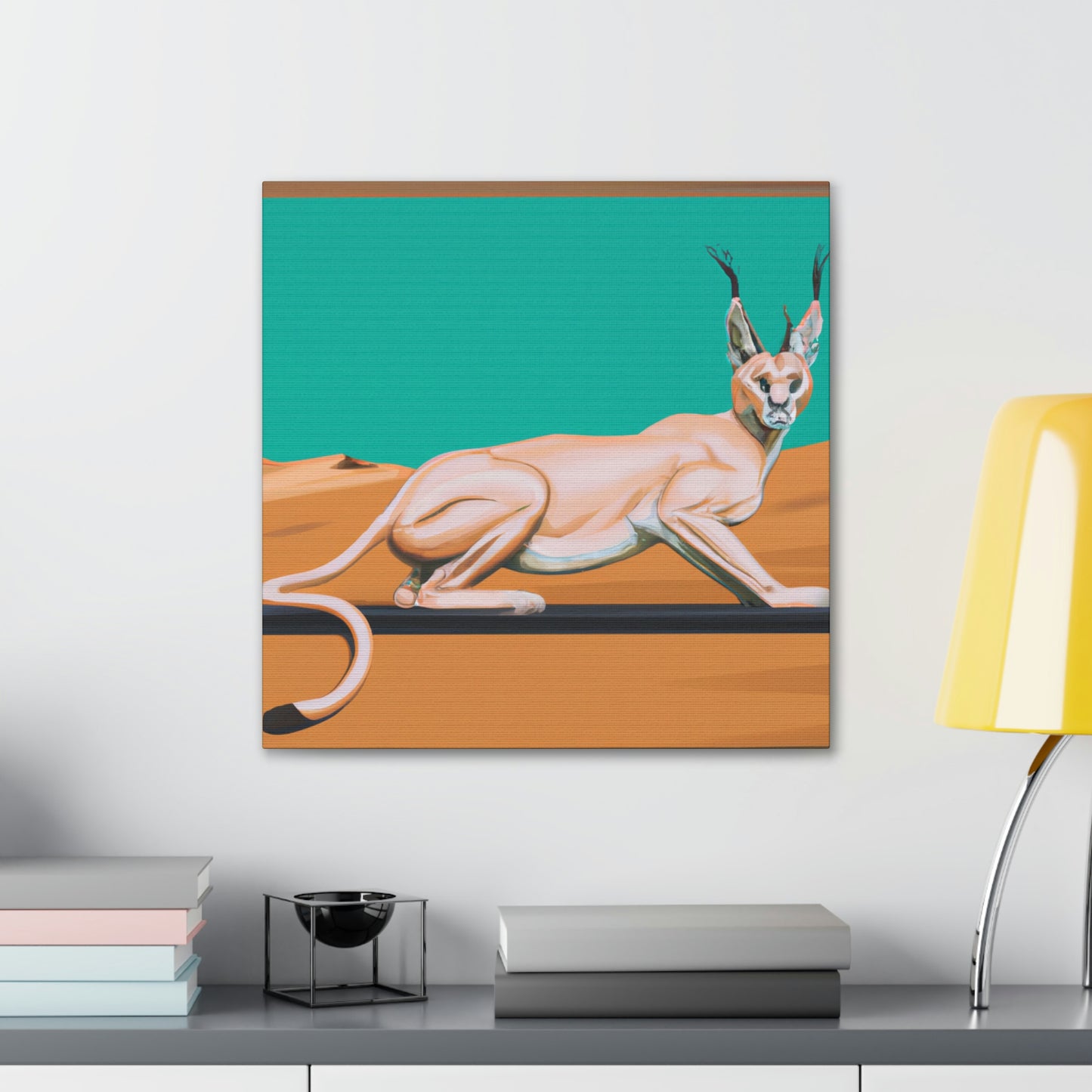 "Caracal: Golden Elegance" - Canvas