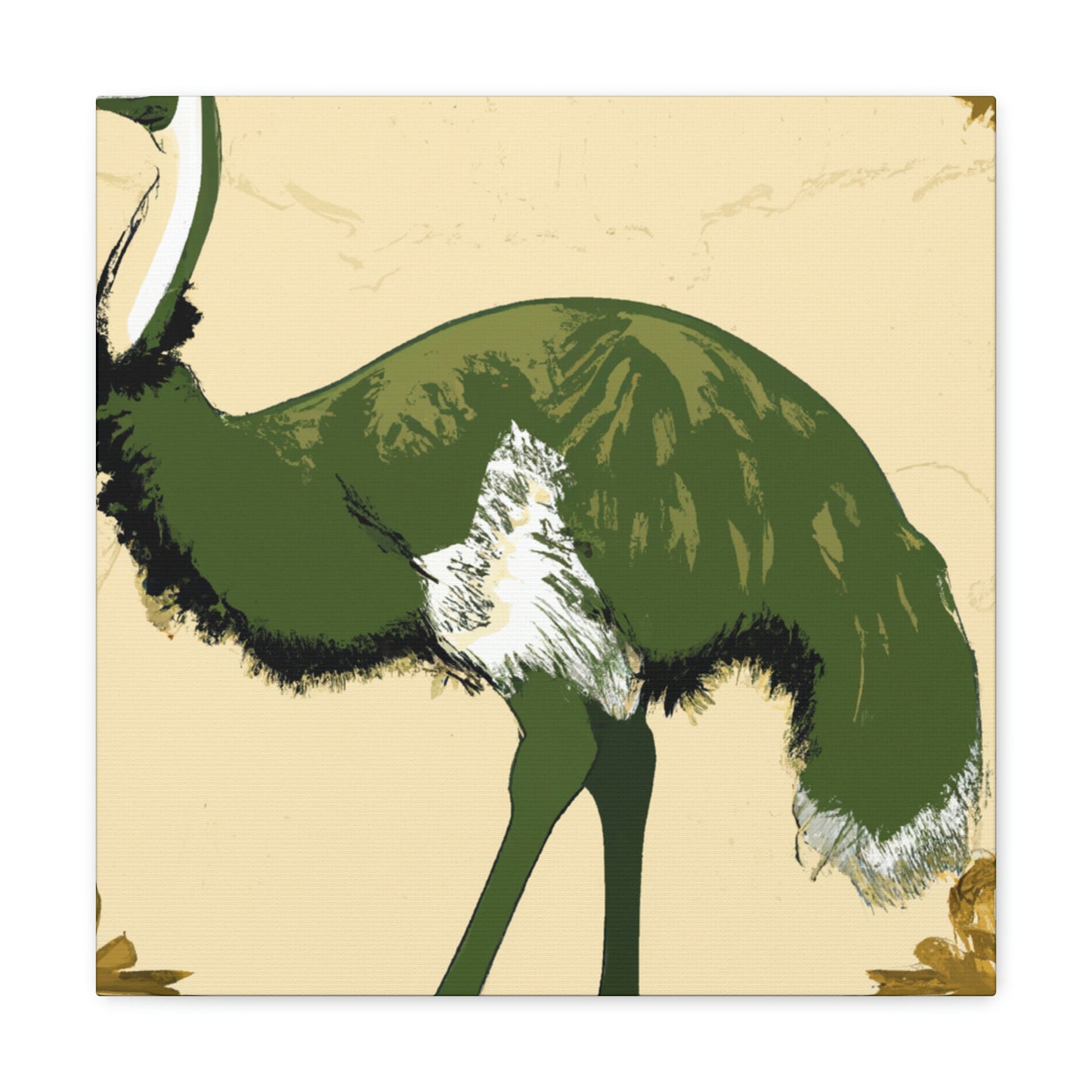 "Emu's Glittering Plumage" - Canvas