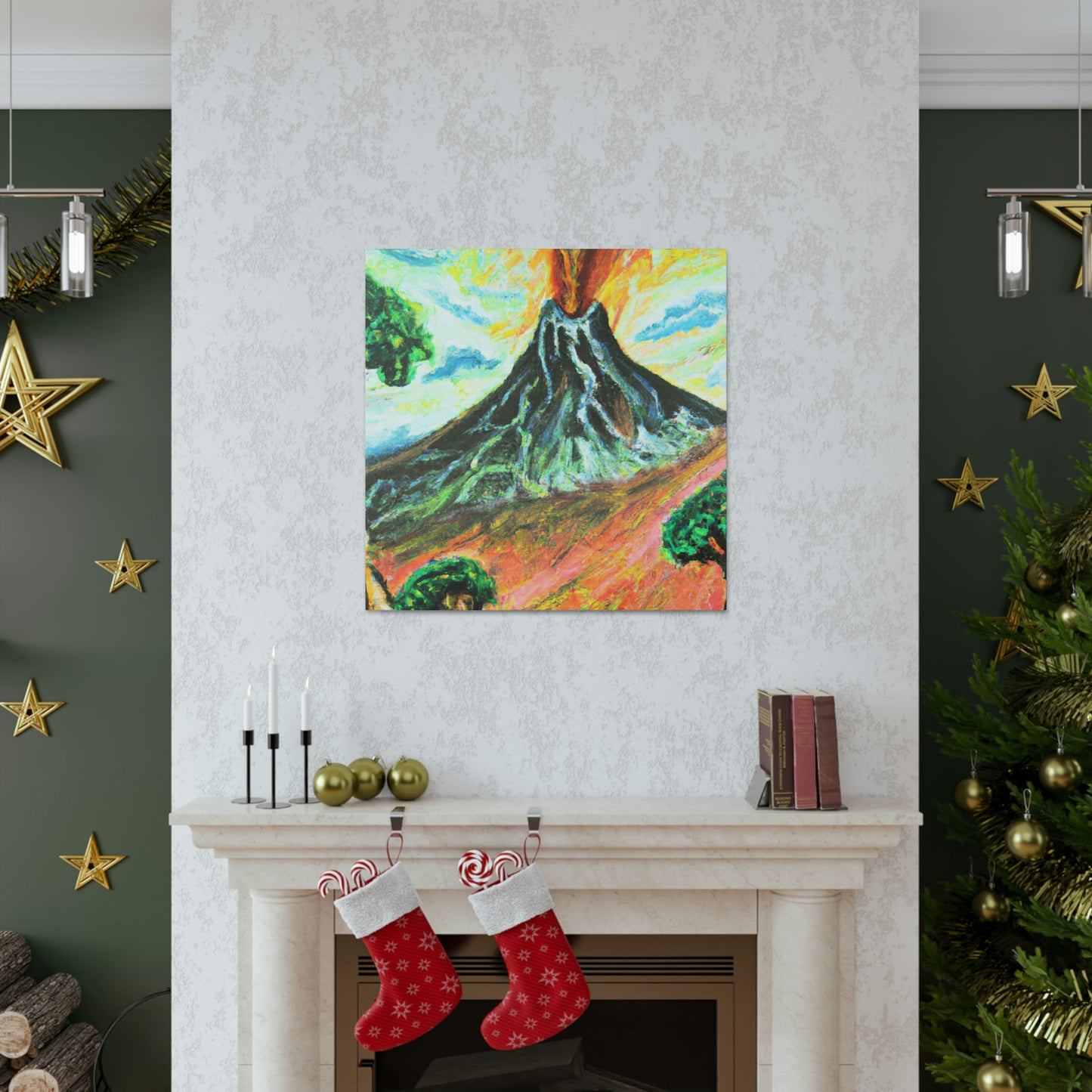 "Volcano Erupts Wildly" - Canvas