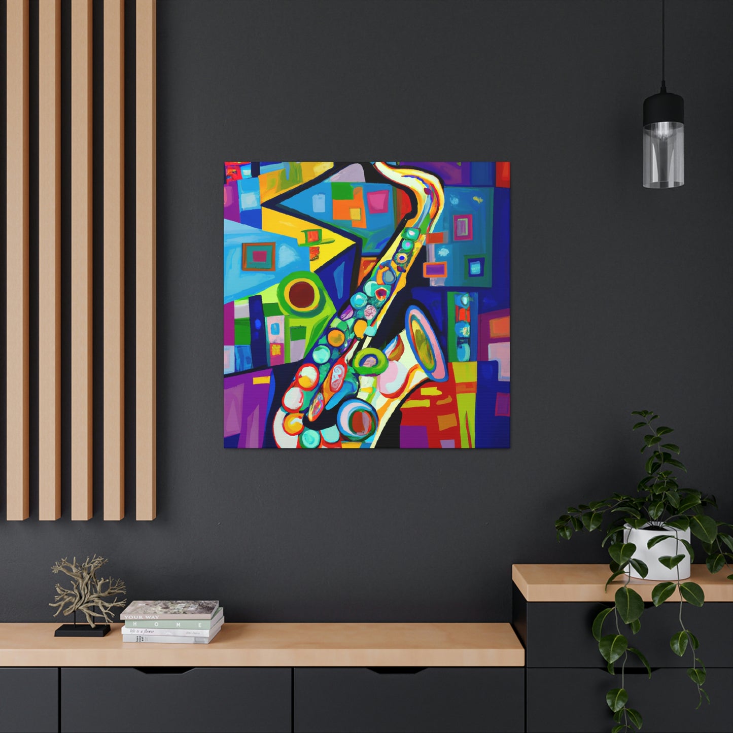 Saxophone in Blue Hues - Canvas