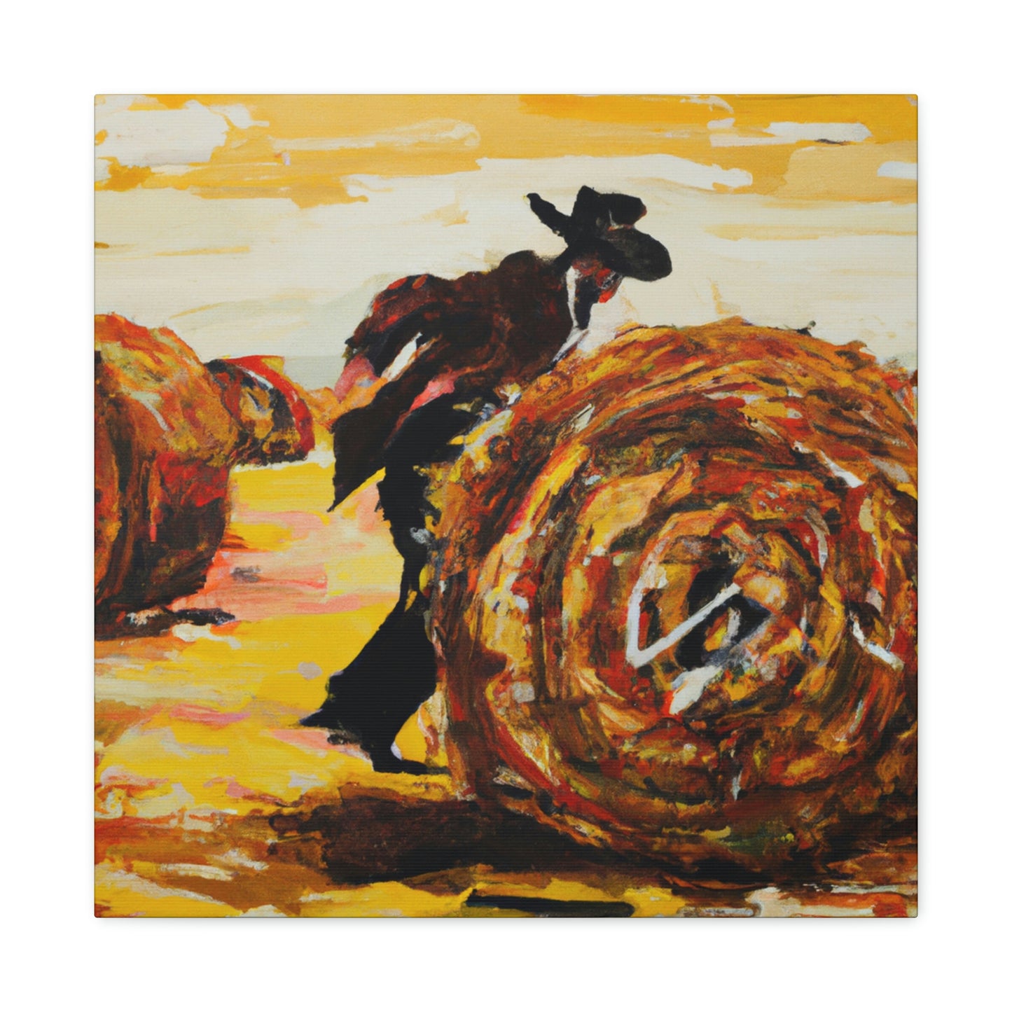 "Hay Bale Harmony 1941" - Canvas