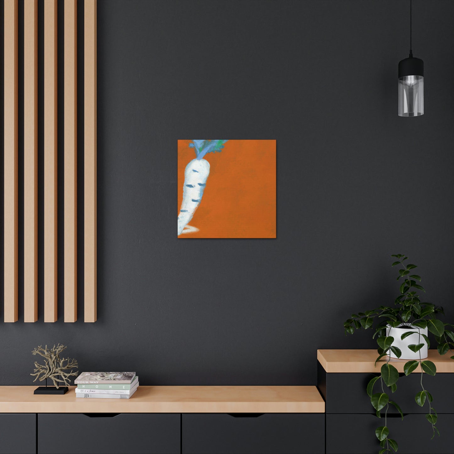 "Carrot: Minimalist Reflection" - Canvas