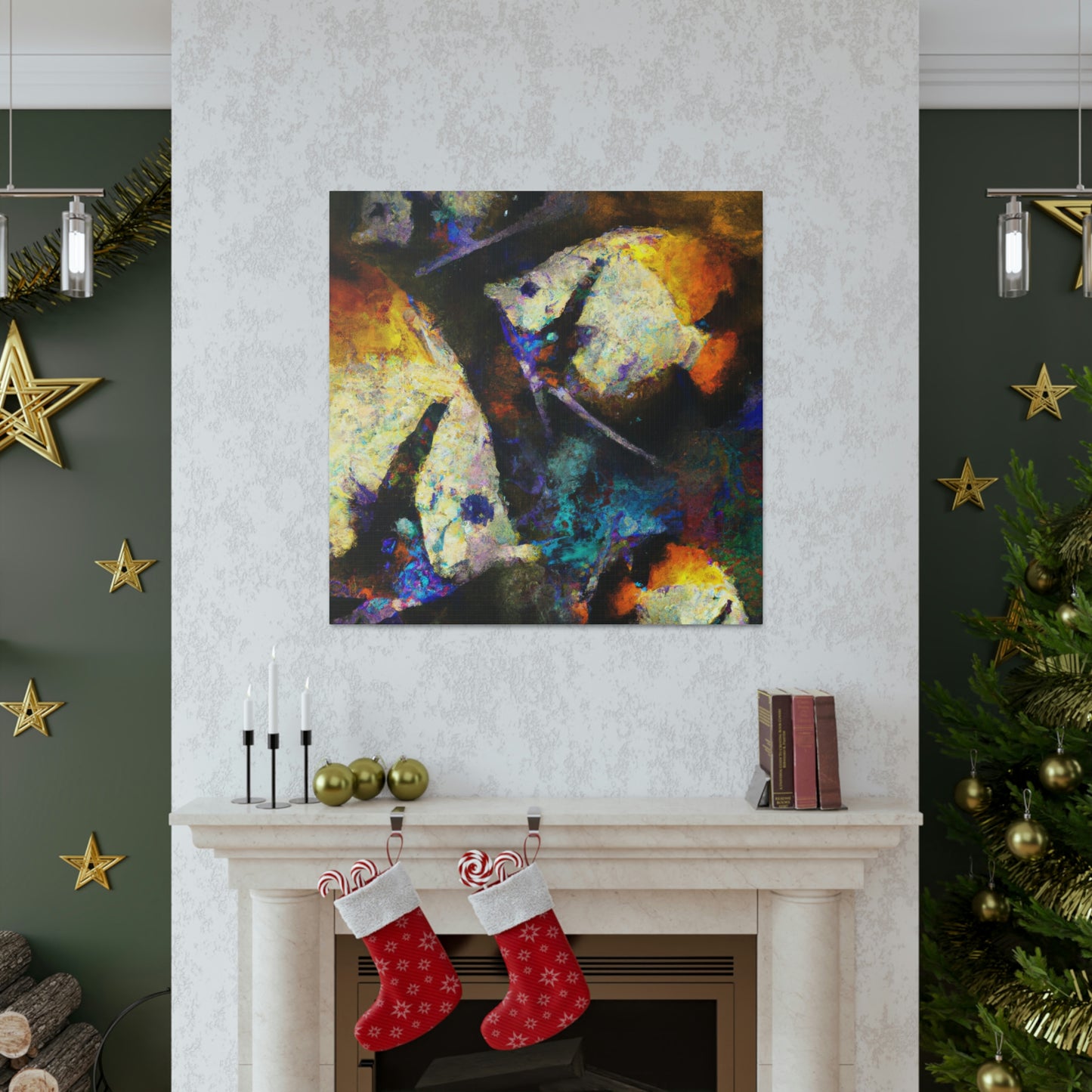 Glimmering Angelfish Painting - Canvas