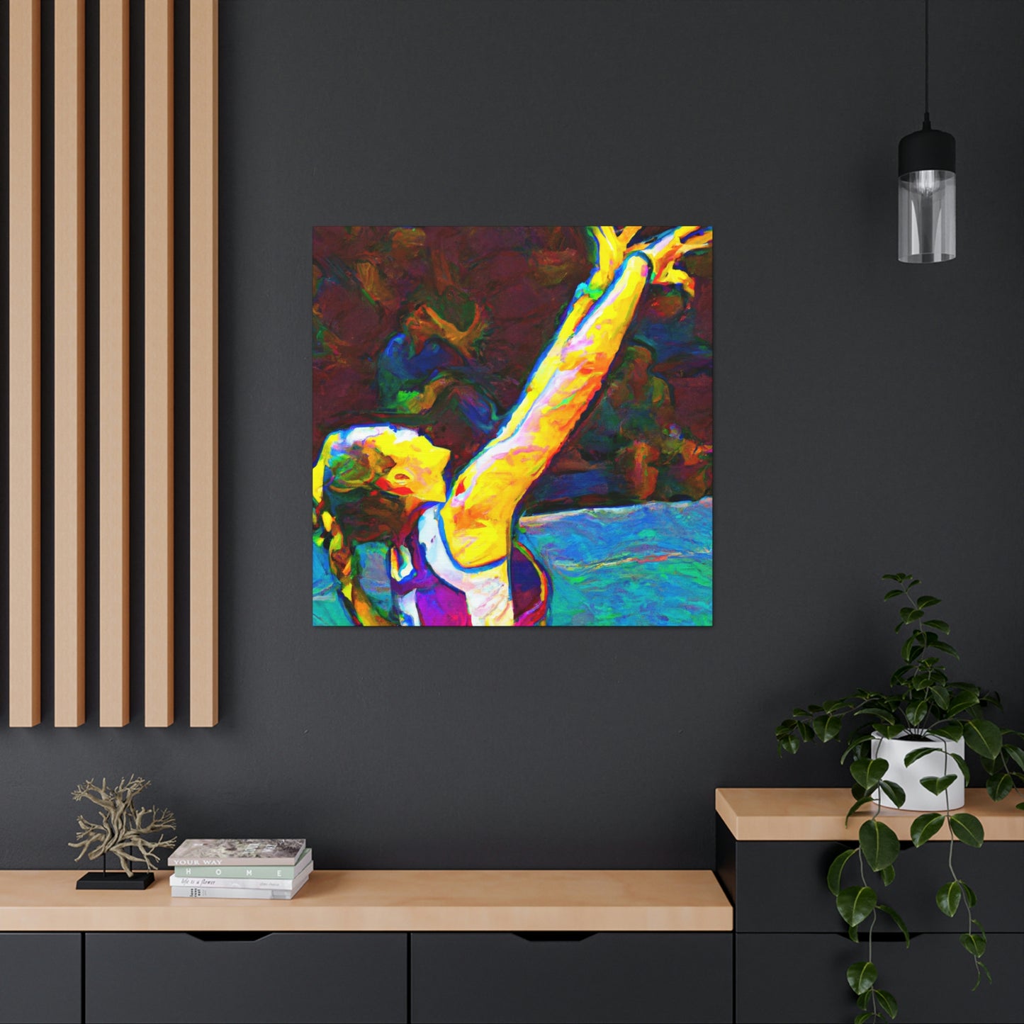 Volleyball in Colorful Motion - Canvas