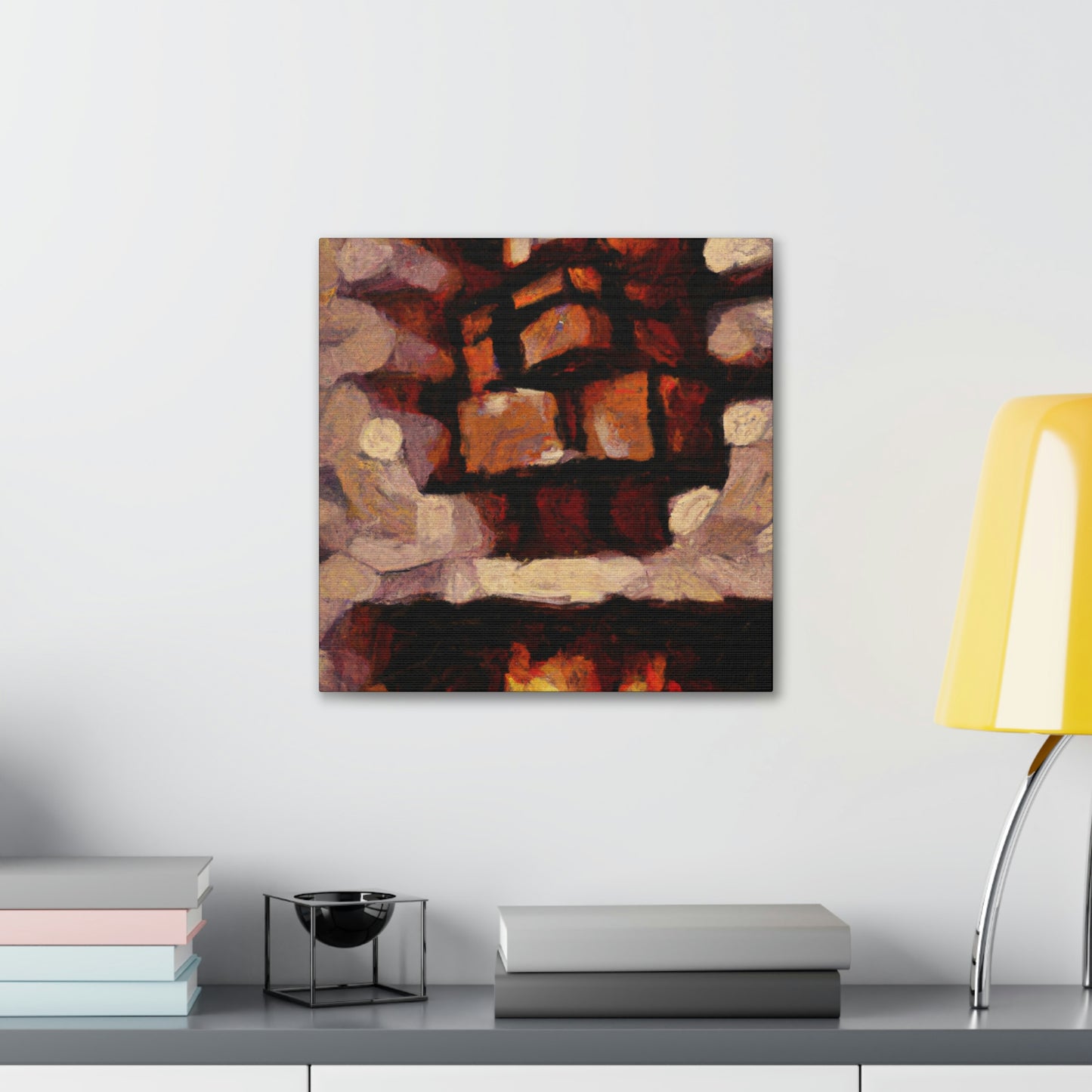 Fiery Hearth Embers - Canvas