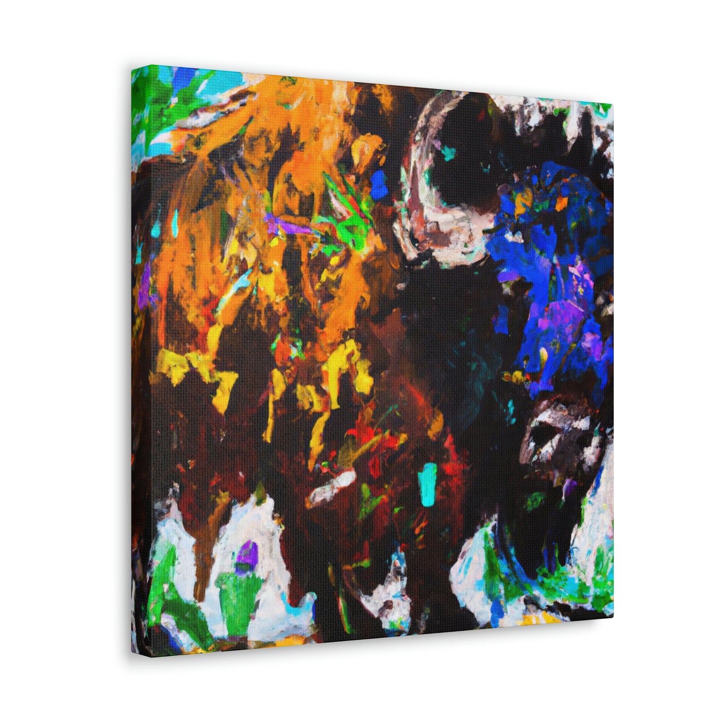 "Majestic Bison Stampede" - Canvas