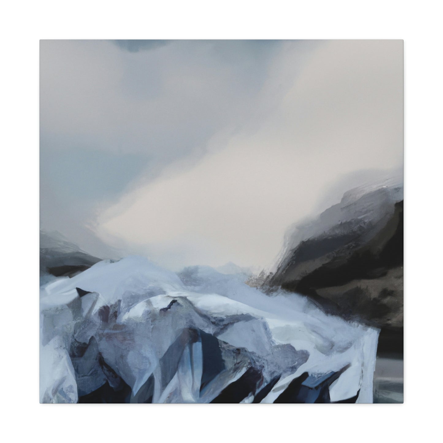 Glacier's Frozen Reflection - Canvas