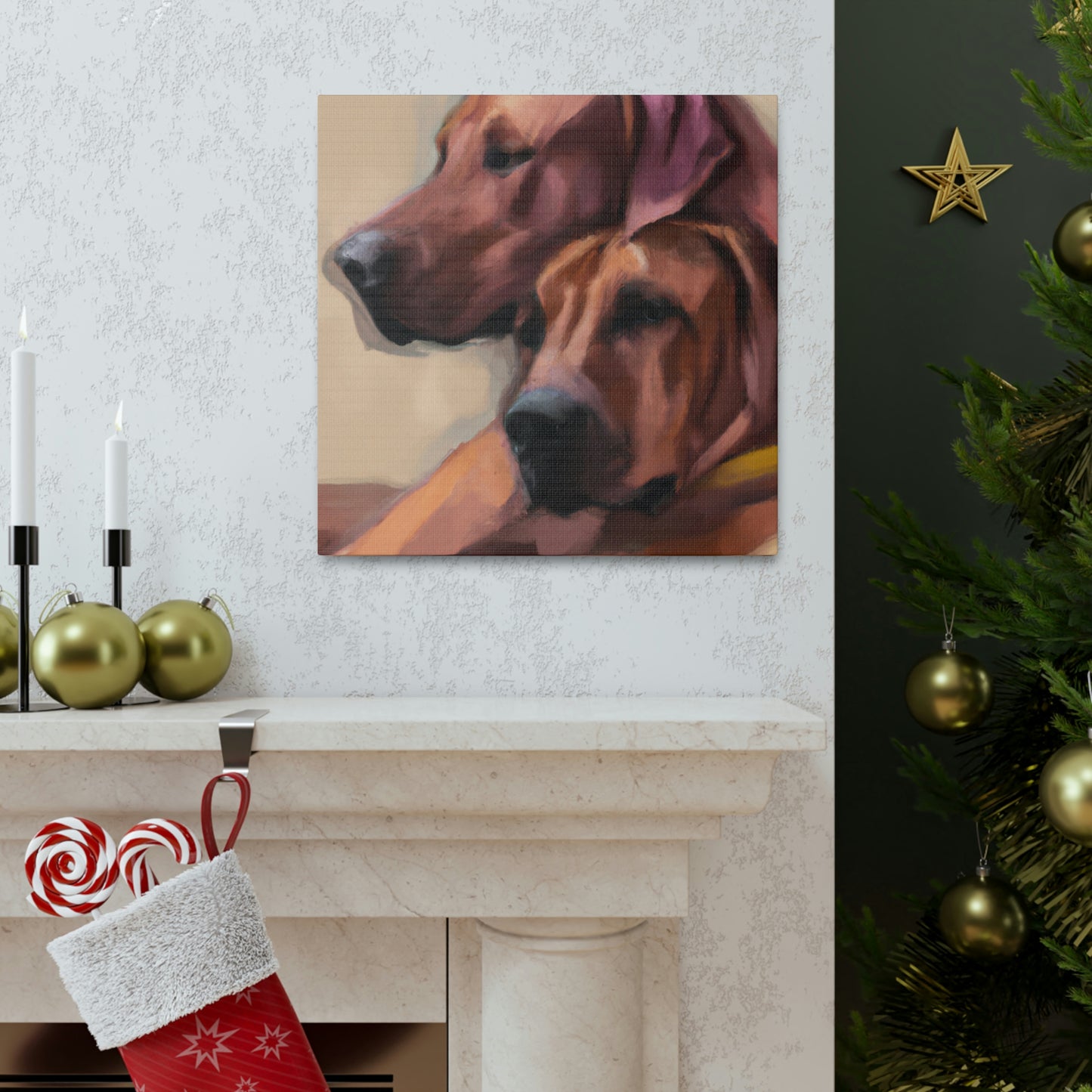 "Radiant Ridgeback Reflection" - Canvas