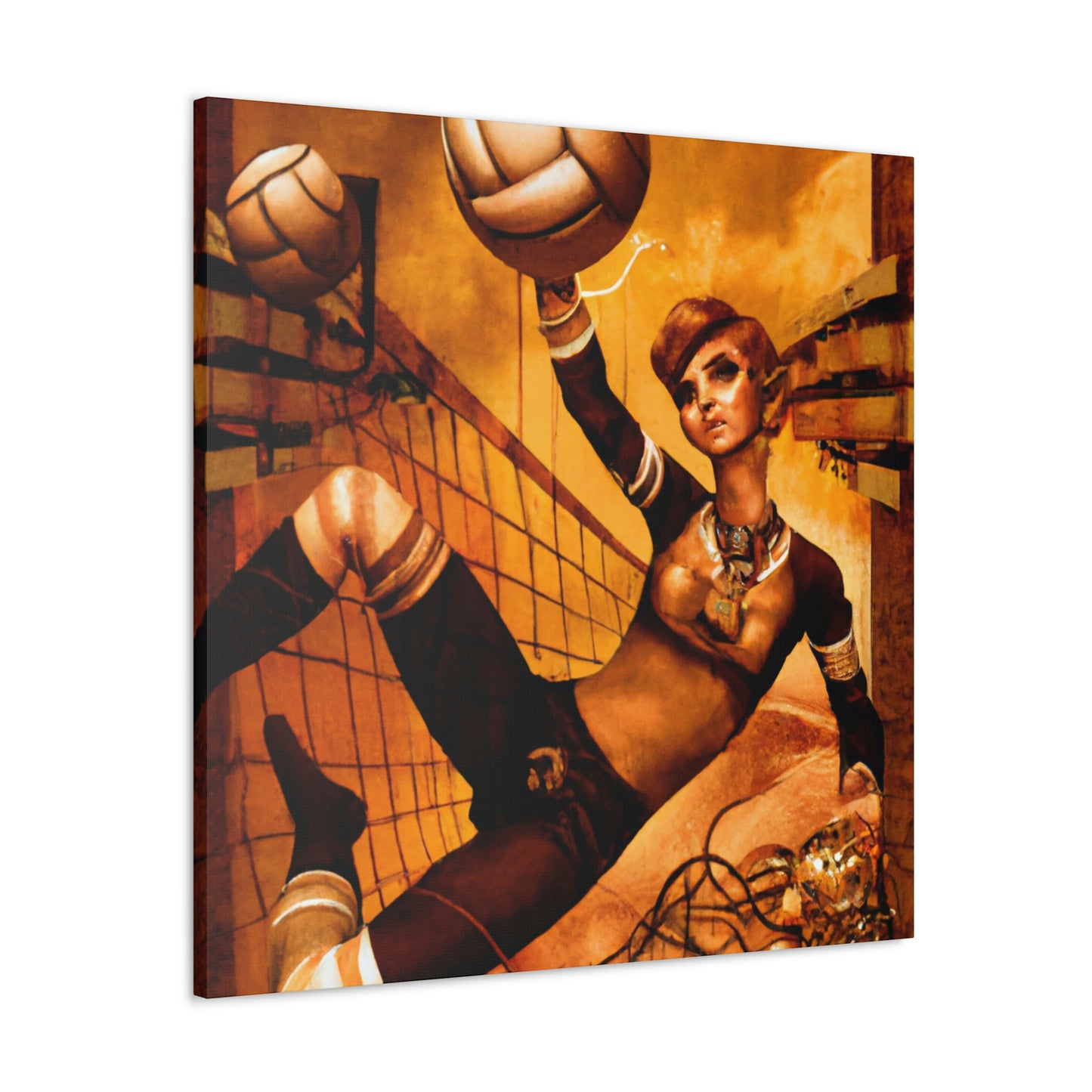 Victory in Steampunk Volley - Canvas