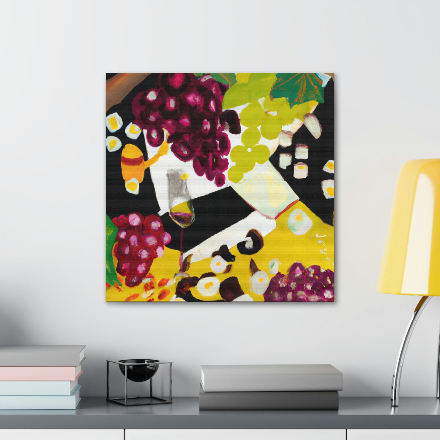 Cheese and Grapes Abstraction - Canvas